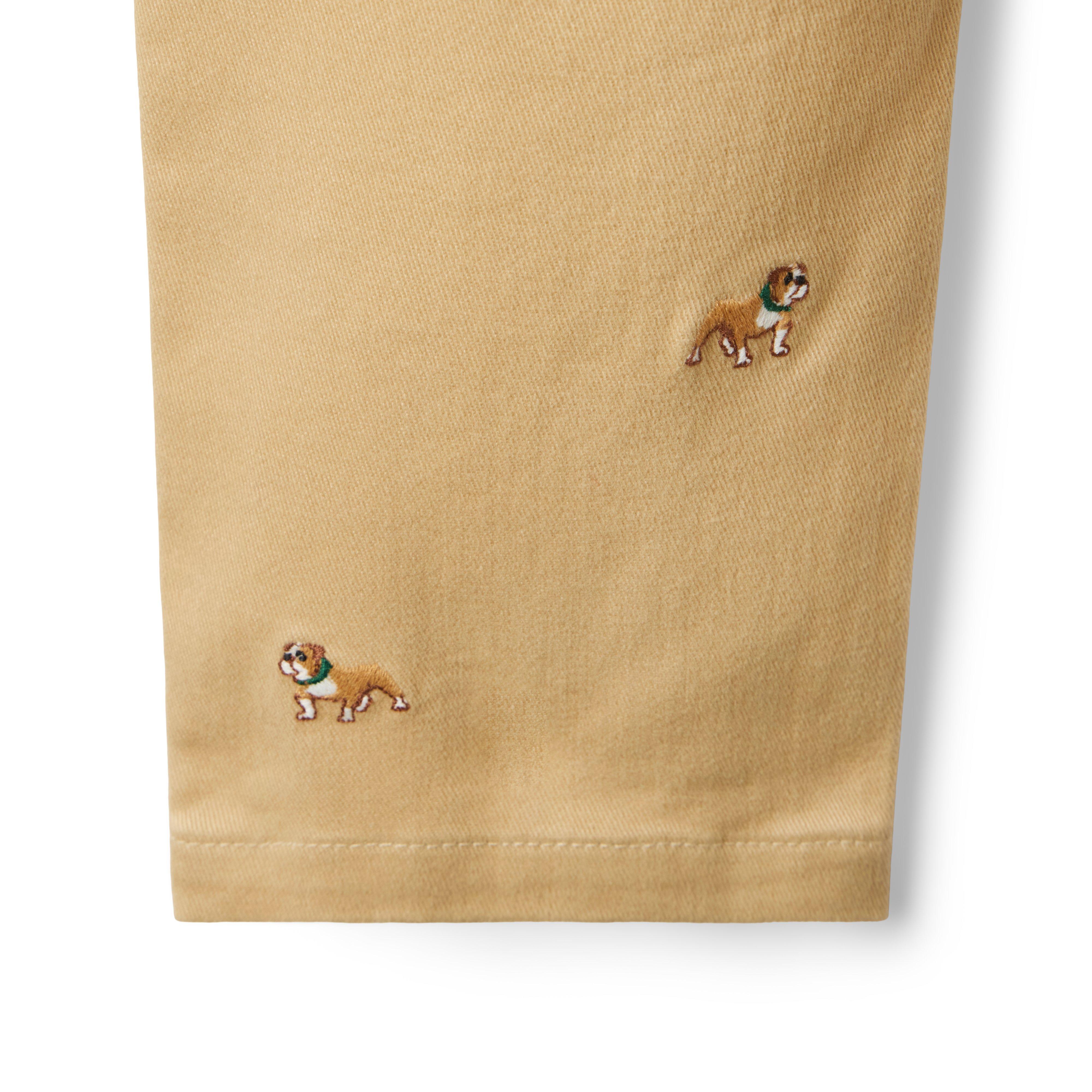 Embroidered Bulldog Twill Jogger image number 1