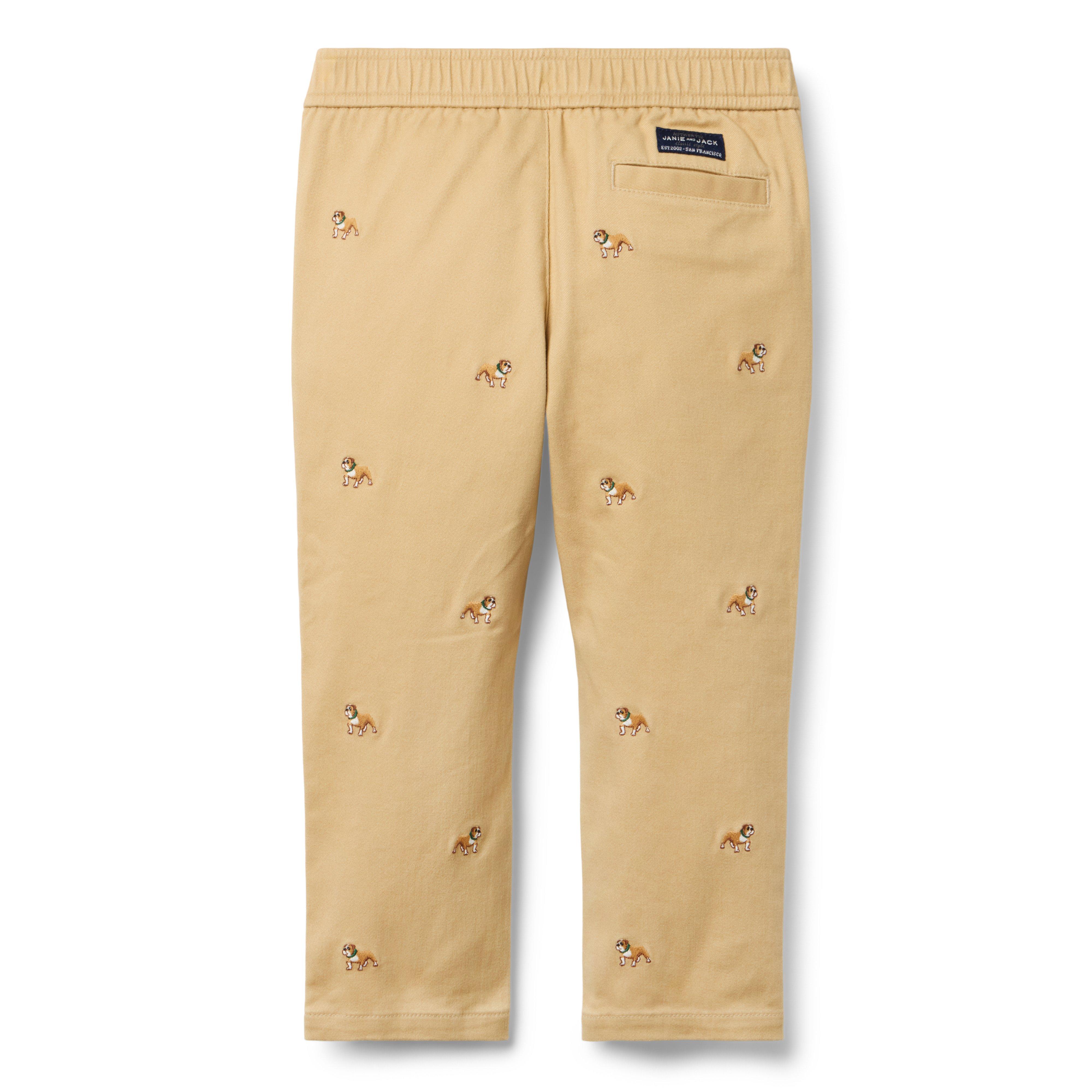 Embroidered Bulldog Twill Jogger image number 2