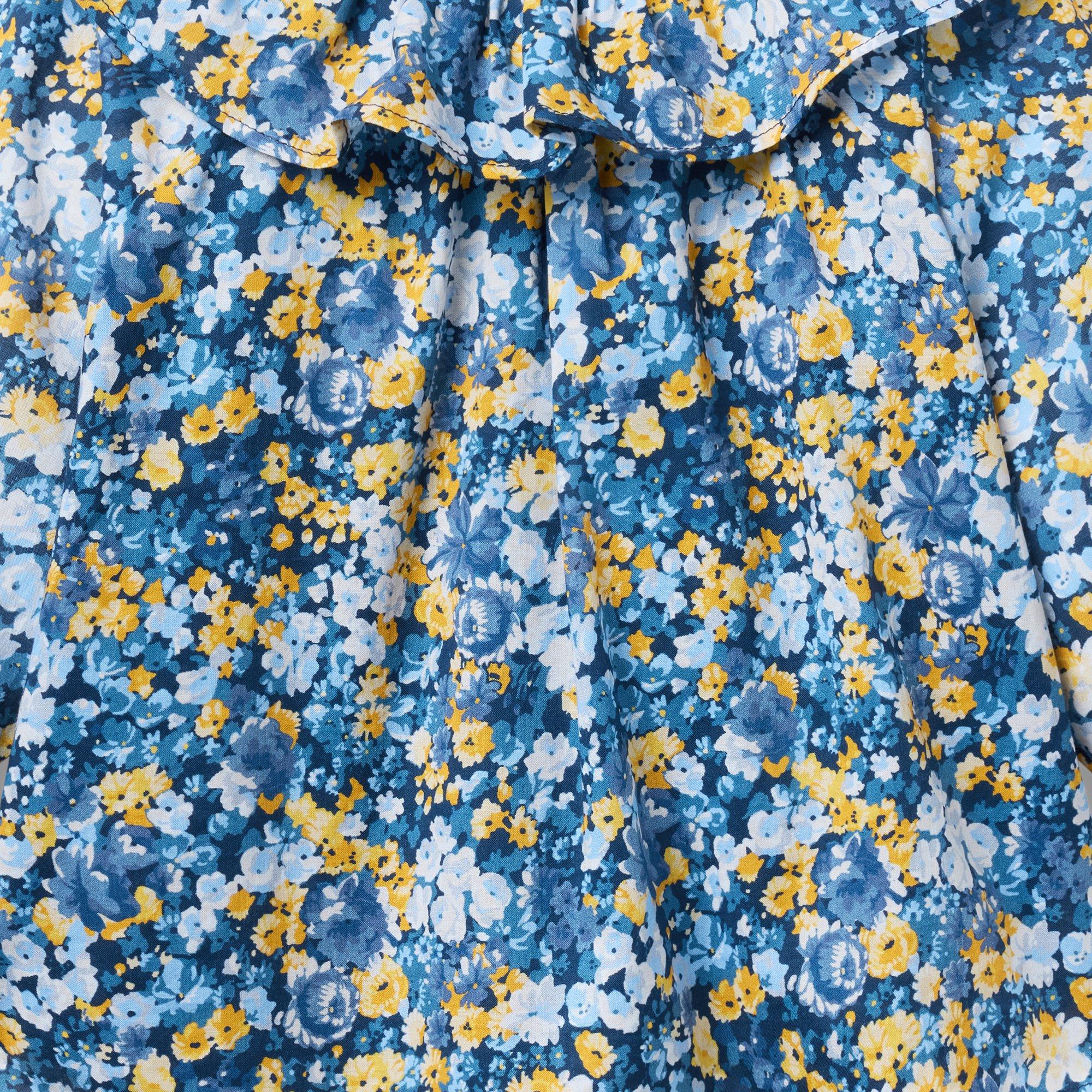 Floral Ruffle Collar Top image number 1