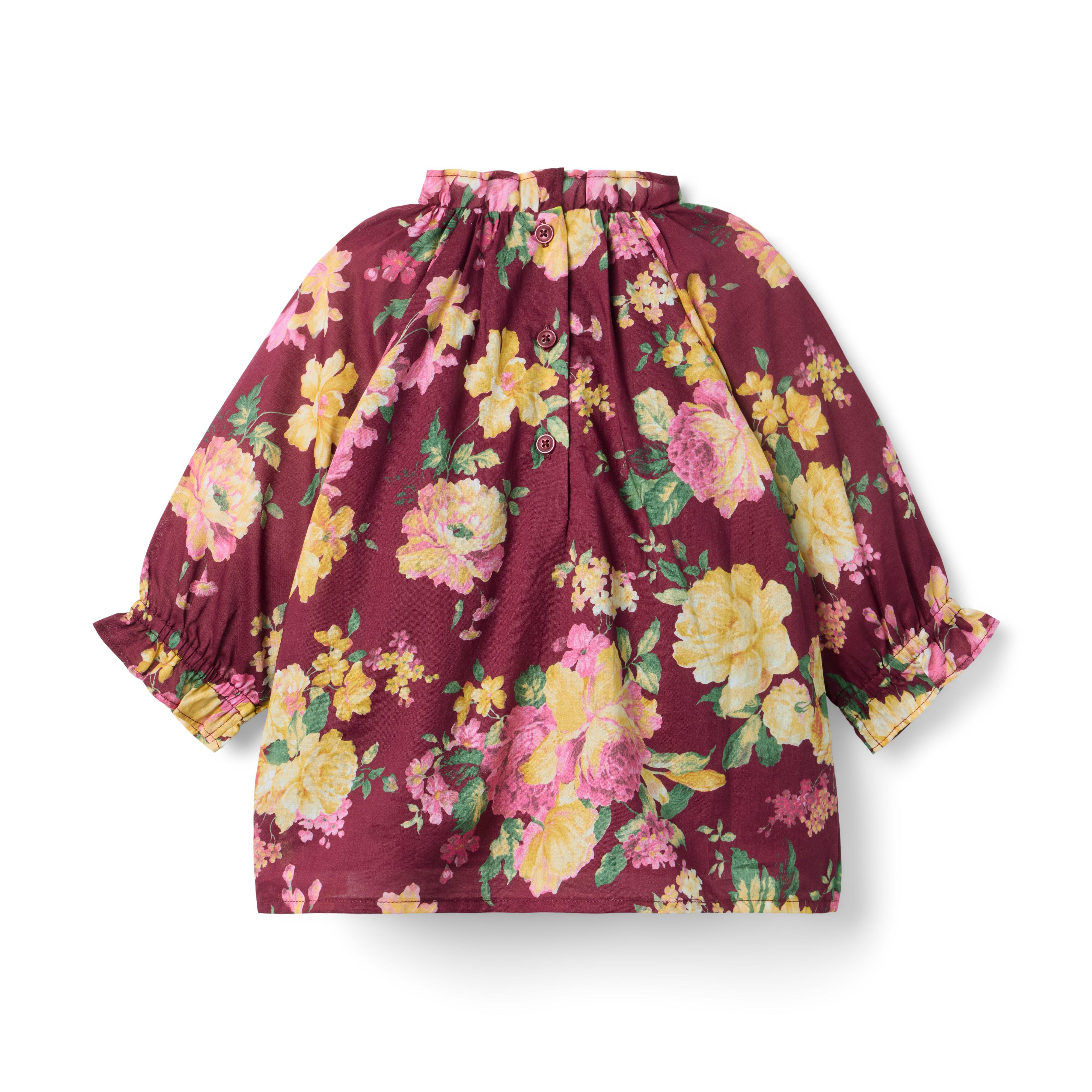 Floral Ruffle Smocked Top image number 2