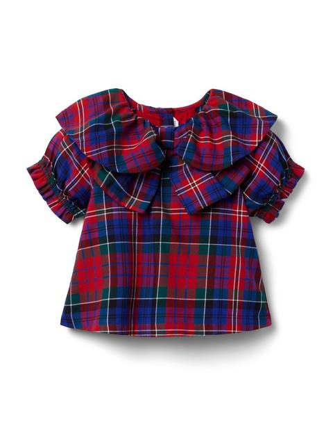 The Tartan Collar Bow Top