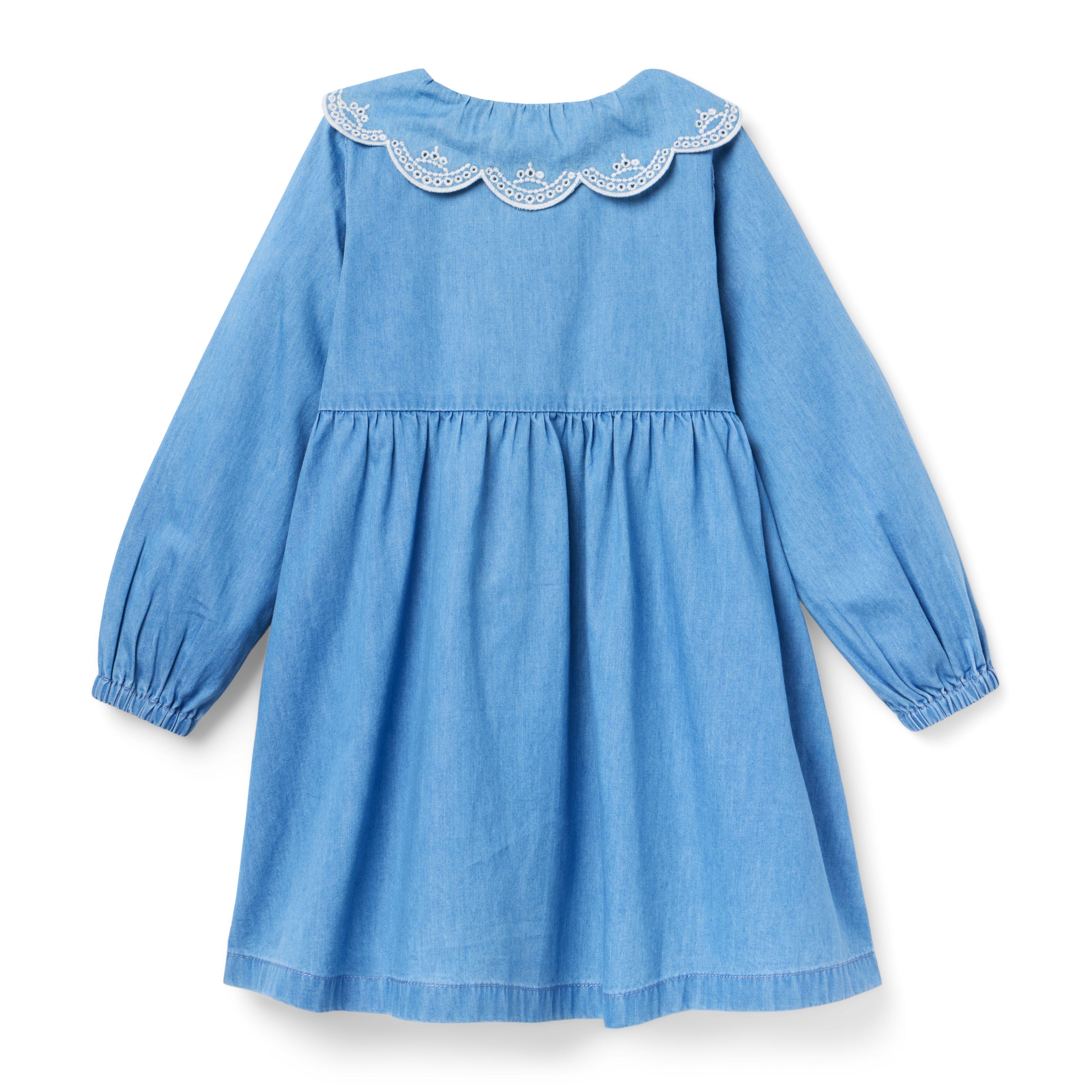 Chambray Embroidered Collar Dress image number 2