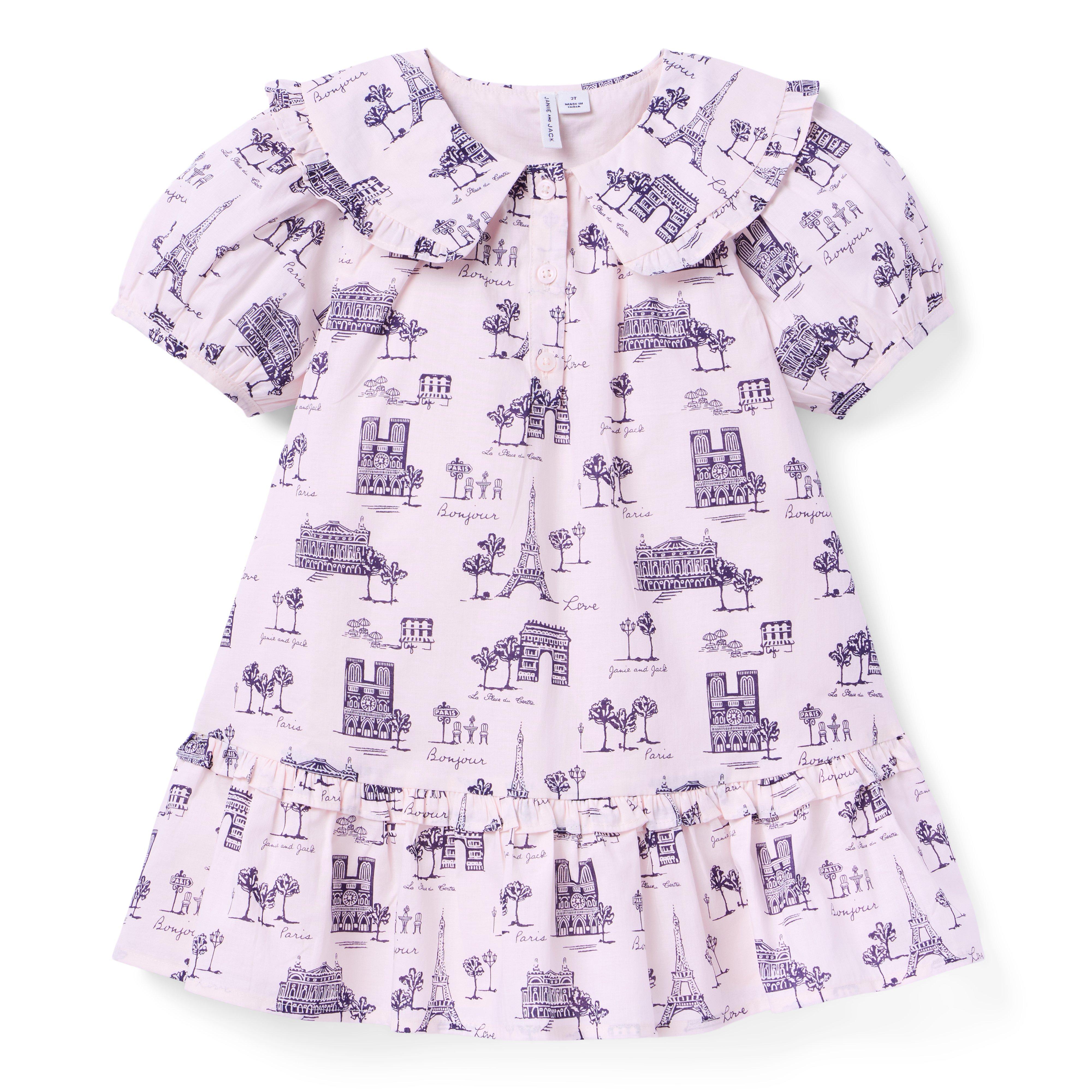 Paris Ruffle Collar Dress