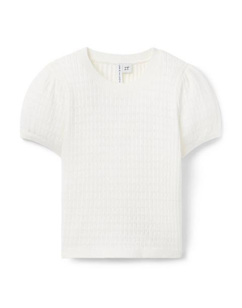 Pointelle Puff Sleeve Top
