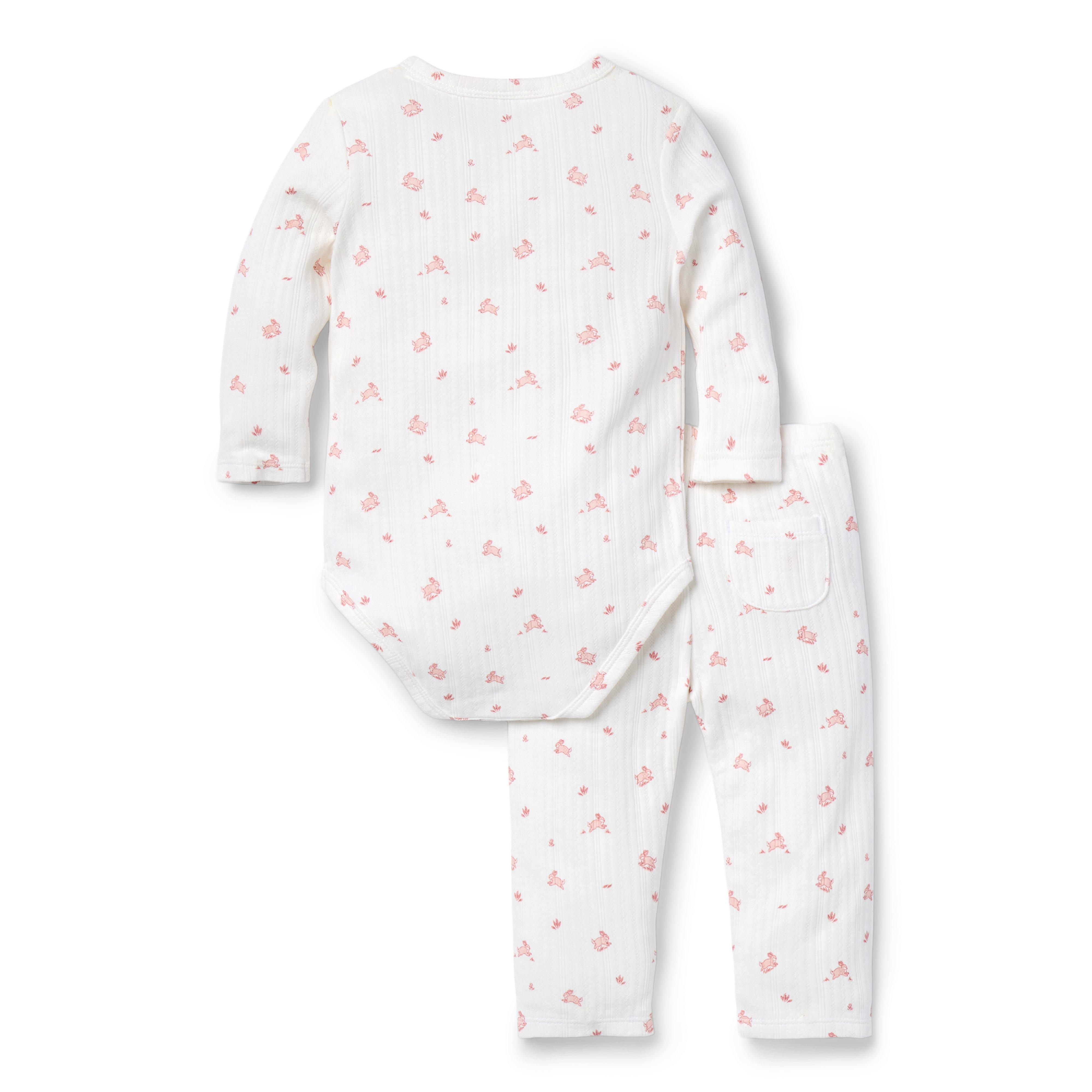 Baby Bunny Pointelle Wrap Matching Set image number 1