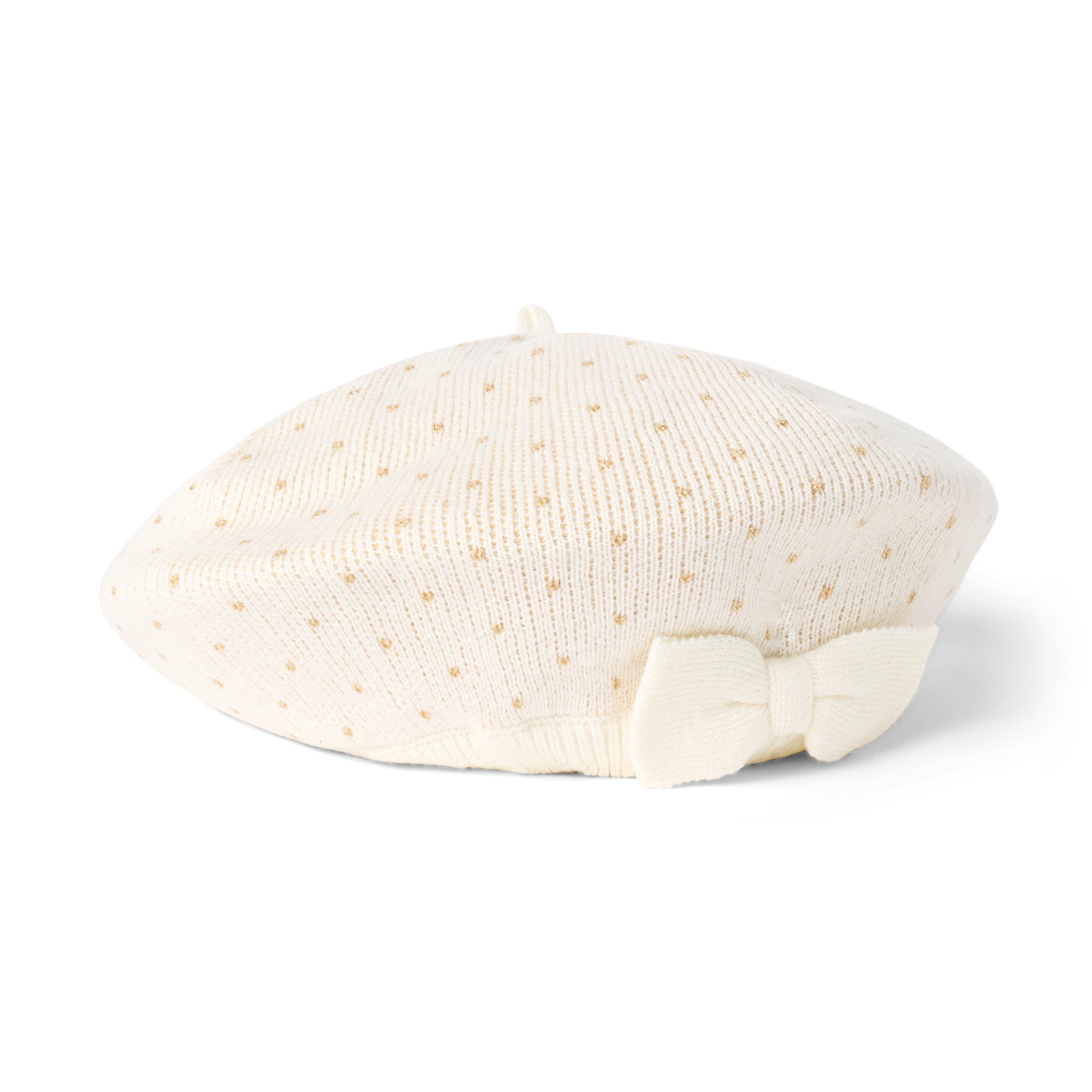 Dot Sweater Bow Beret