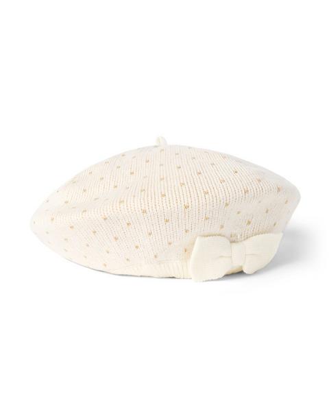 Dot Sweater Bow Beret