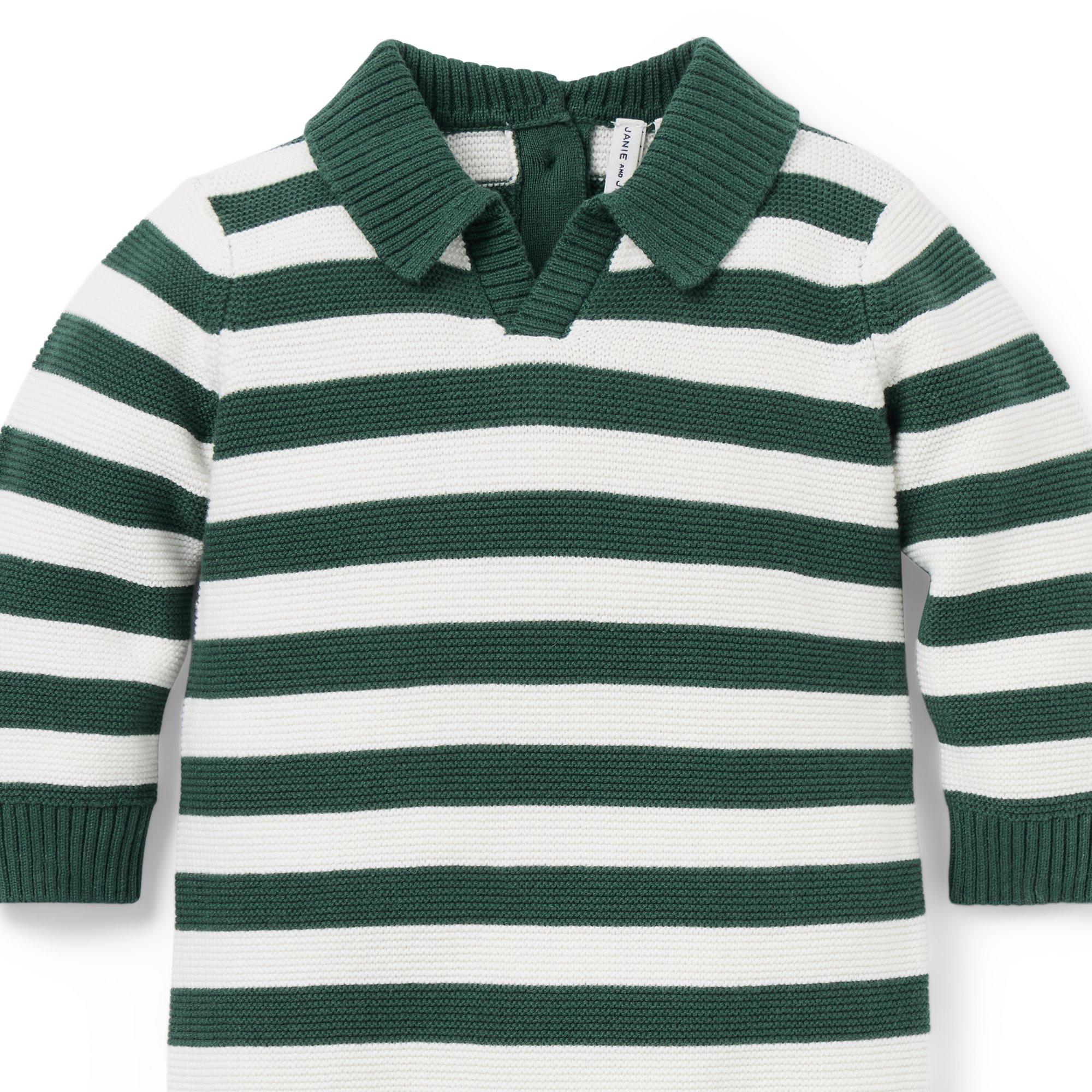 Baby Striped Rugby One-Piece image number 1