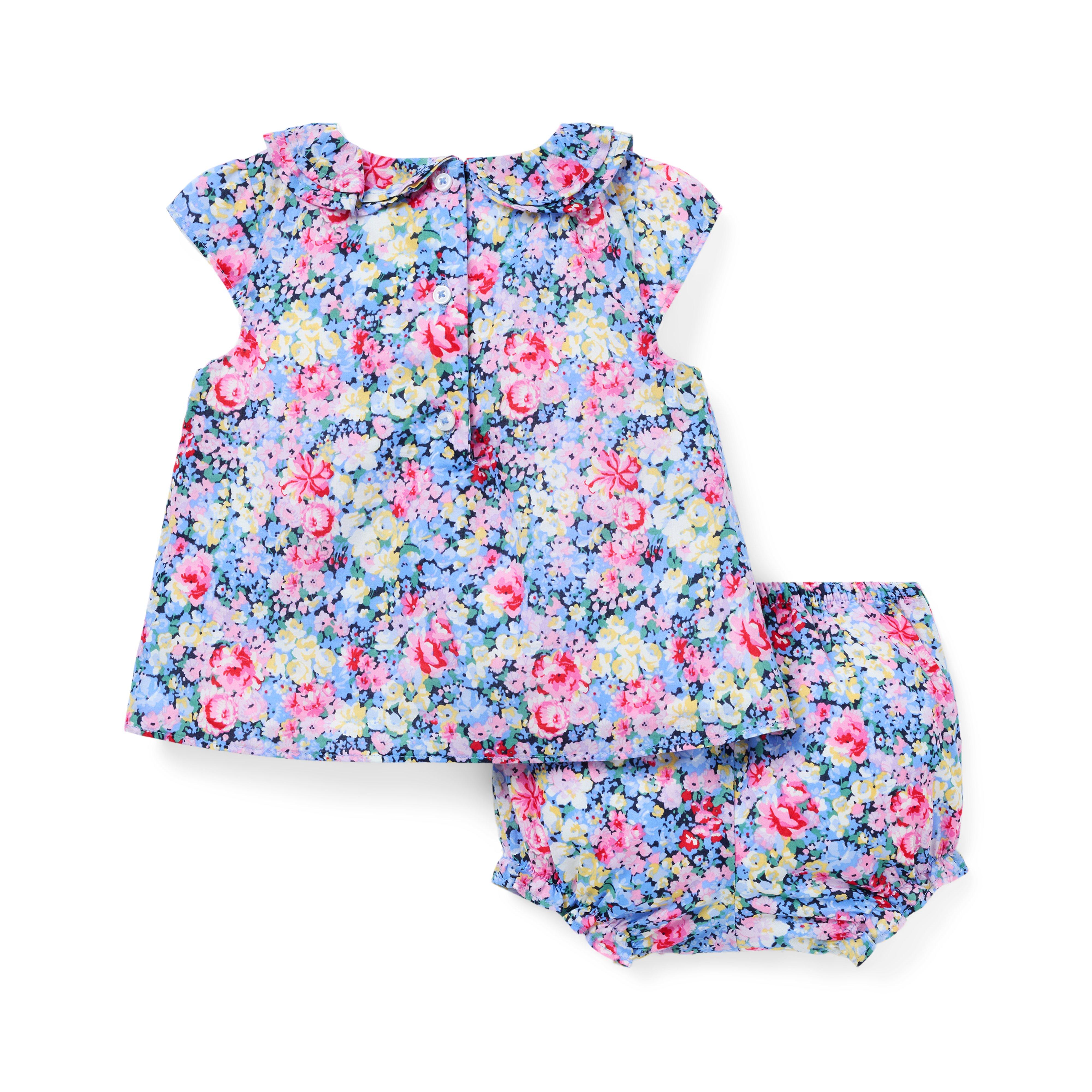 Baby Floral Ruffle Collar Matching Set image number 1