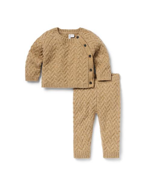 Baby Herringbone Knit Matching Set