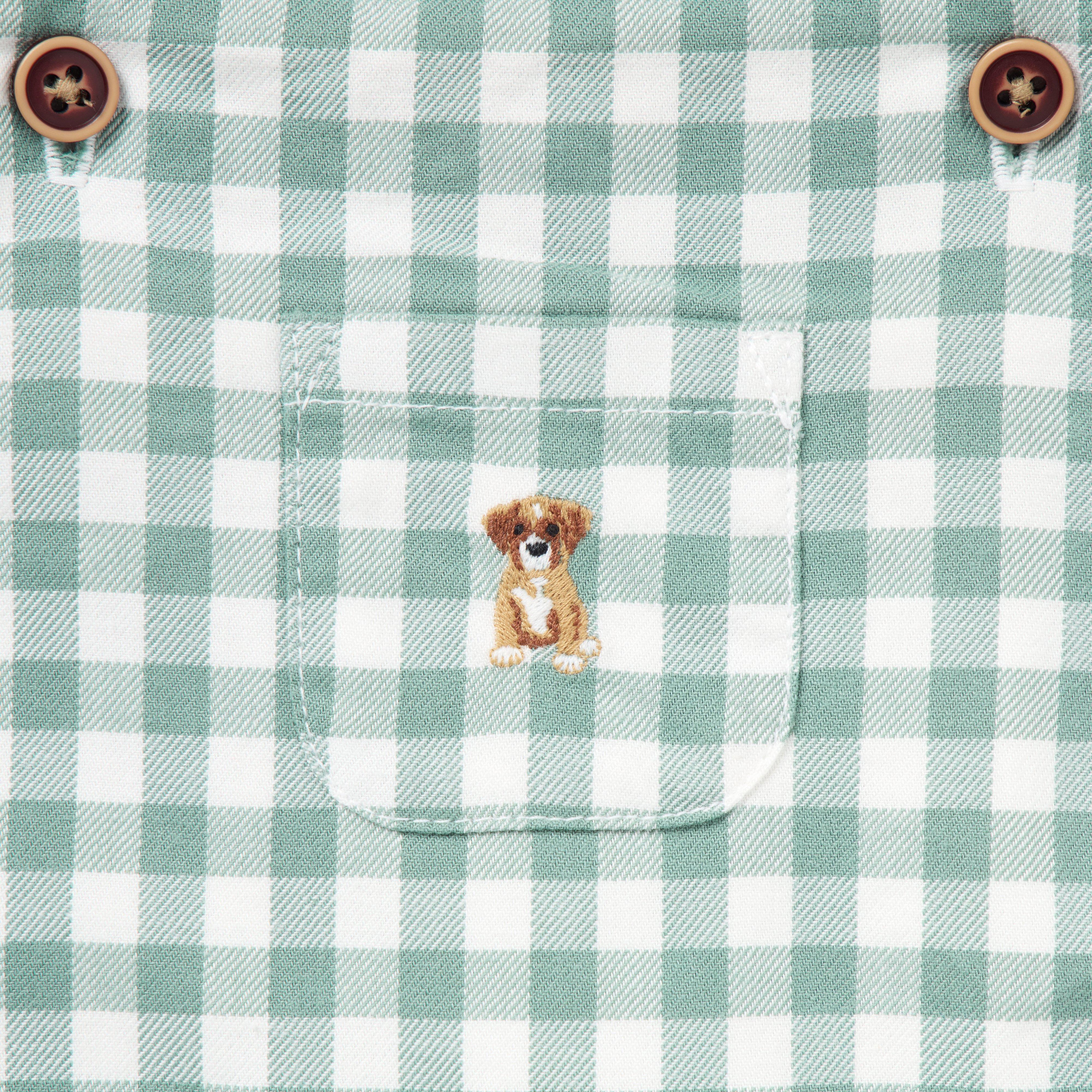 Baby Gingham Dog Overall image number 1
