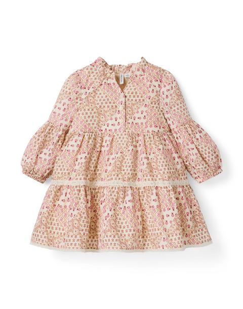 Patchwork Floral Tiered Dress