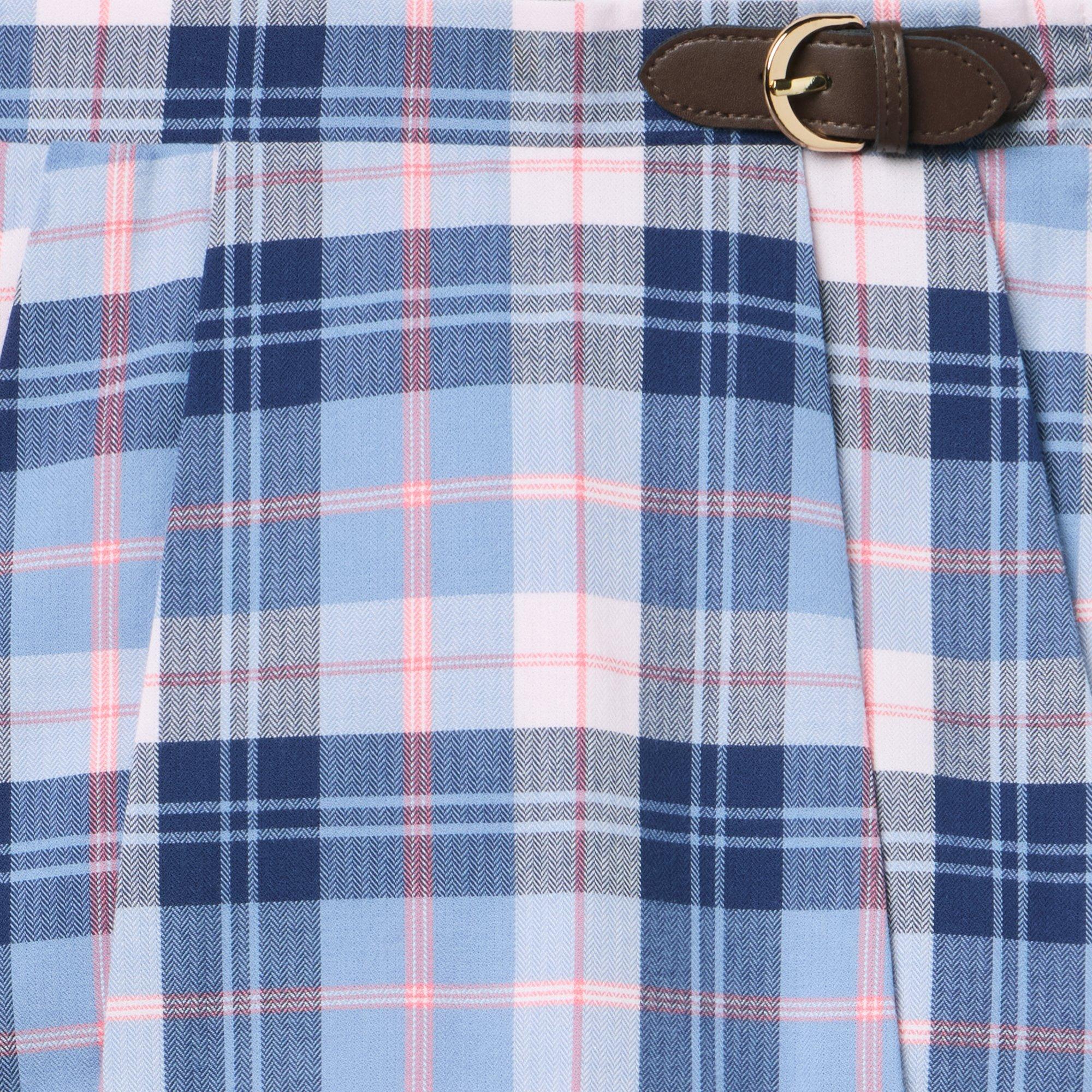 Plaid Pleated Buckle Skirt image number 2