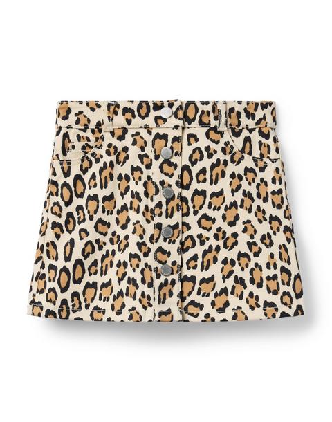 Leopard Button Skirt