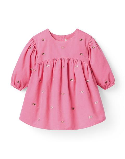 The Floral Embroidered Corduroy Dress