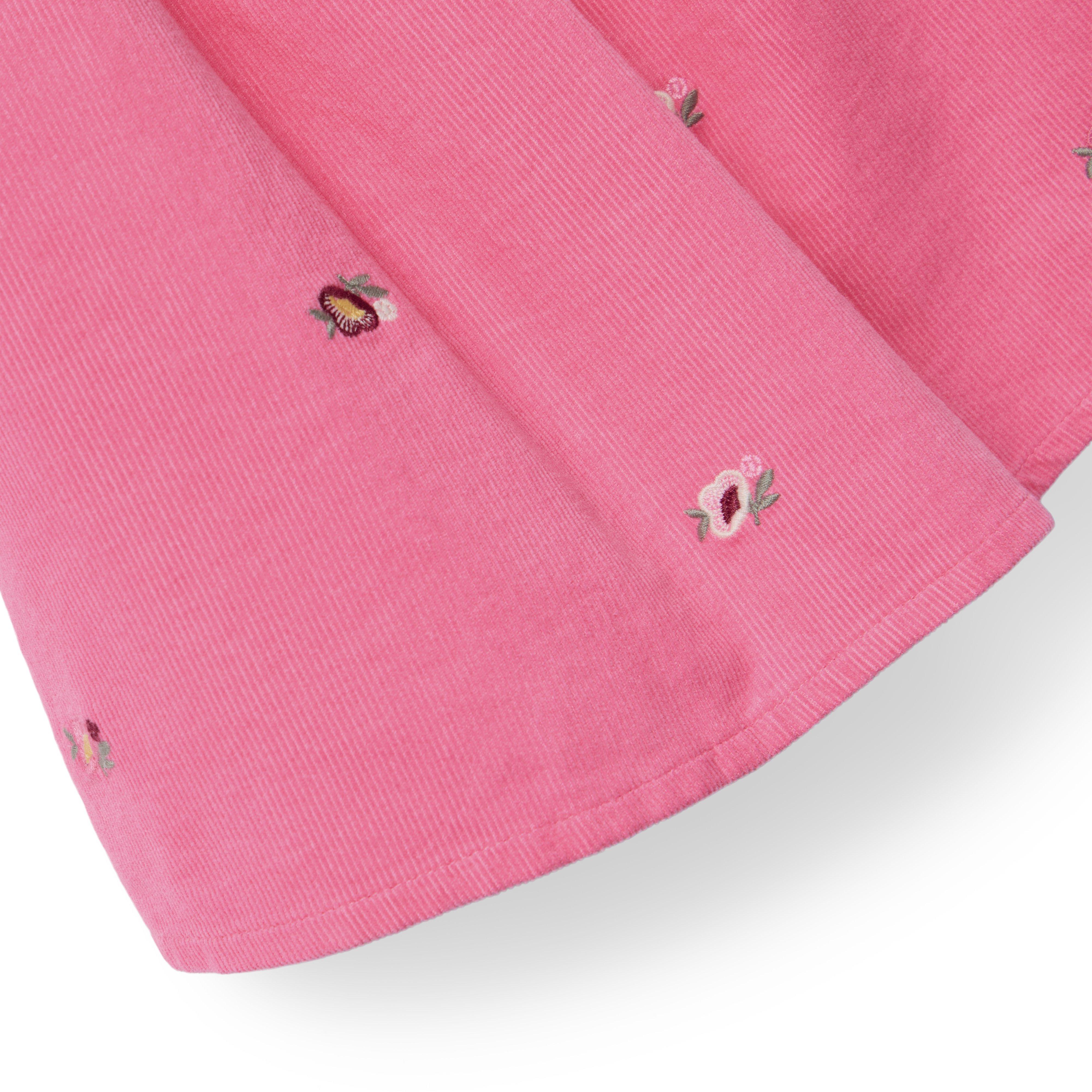 The Floral Embroidered Corduroy Dress image number 1
