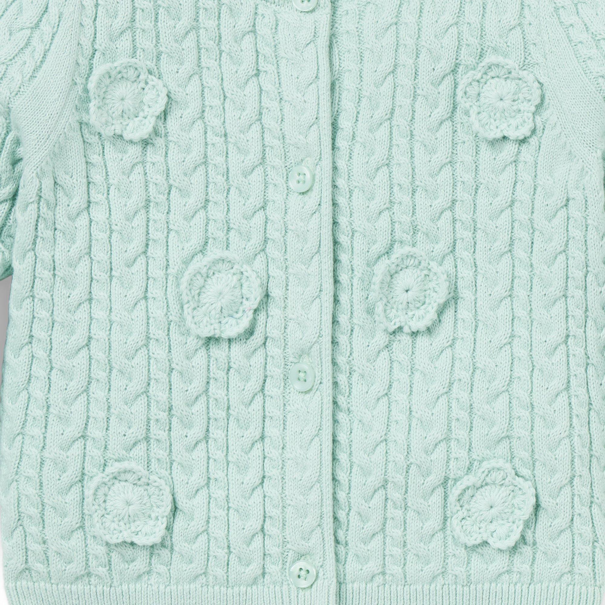 Baby Flower Cable Knit Cardigan  image number 1