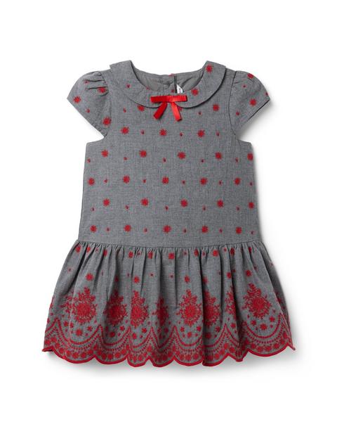 The Festive Floral Embroidered Dress