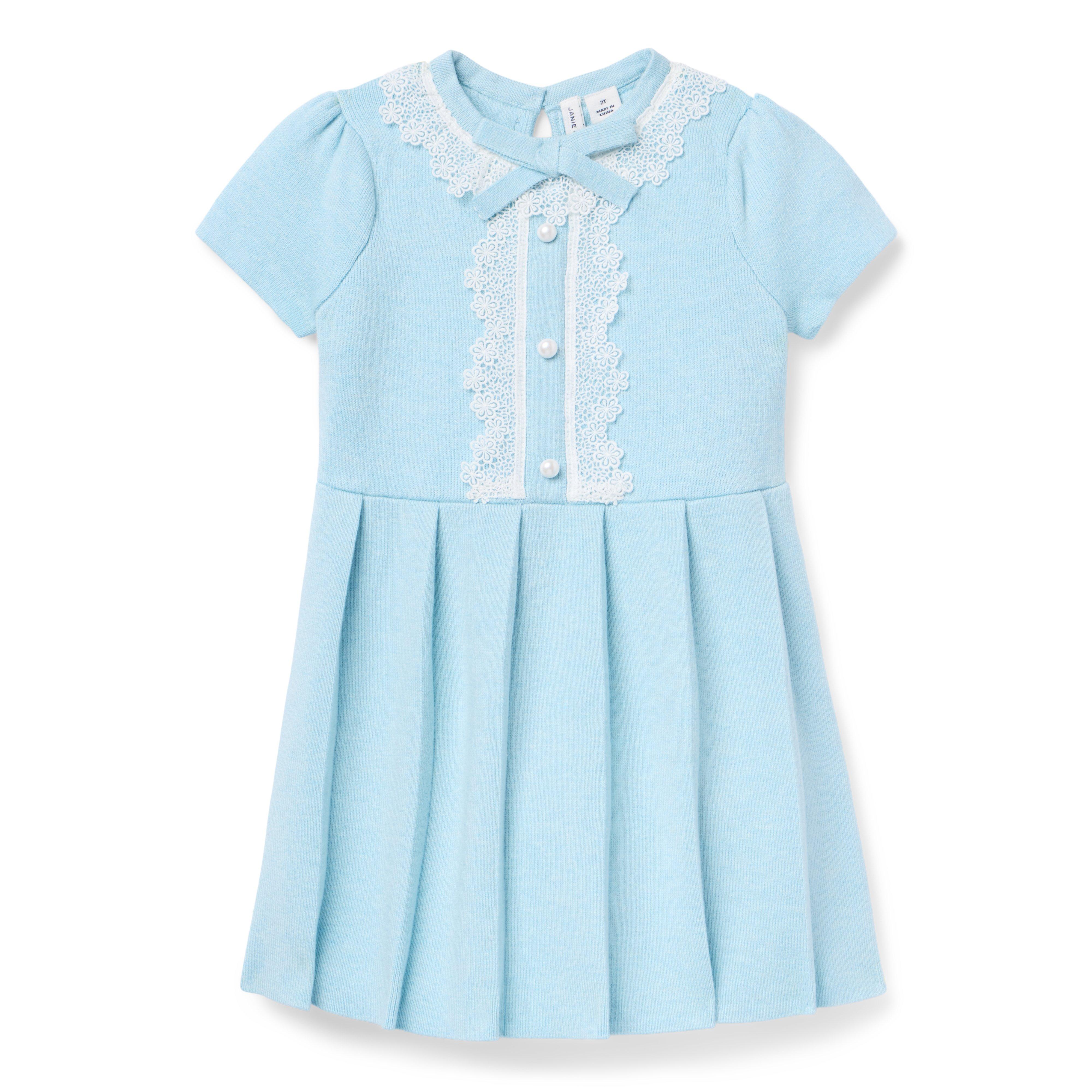 Lace Trim Sweater Dress