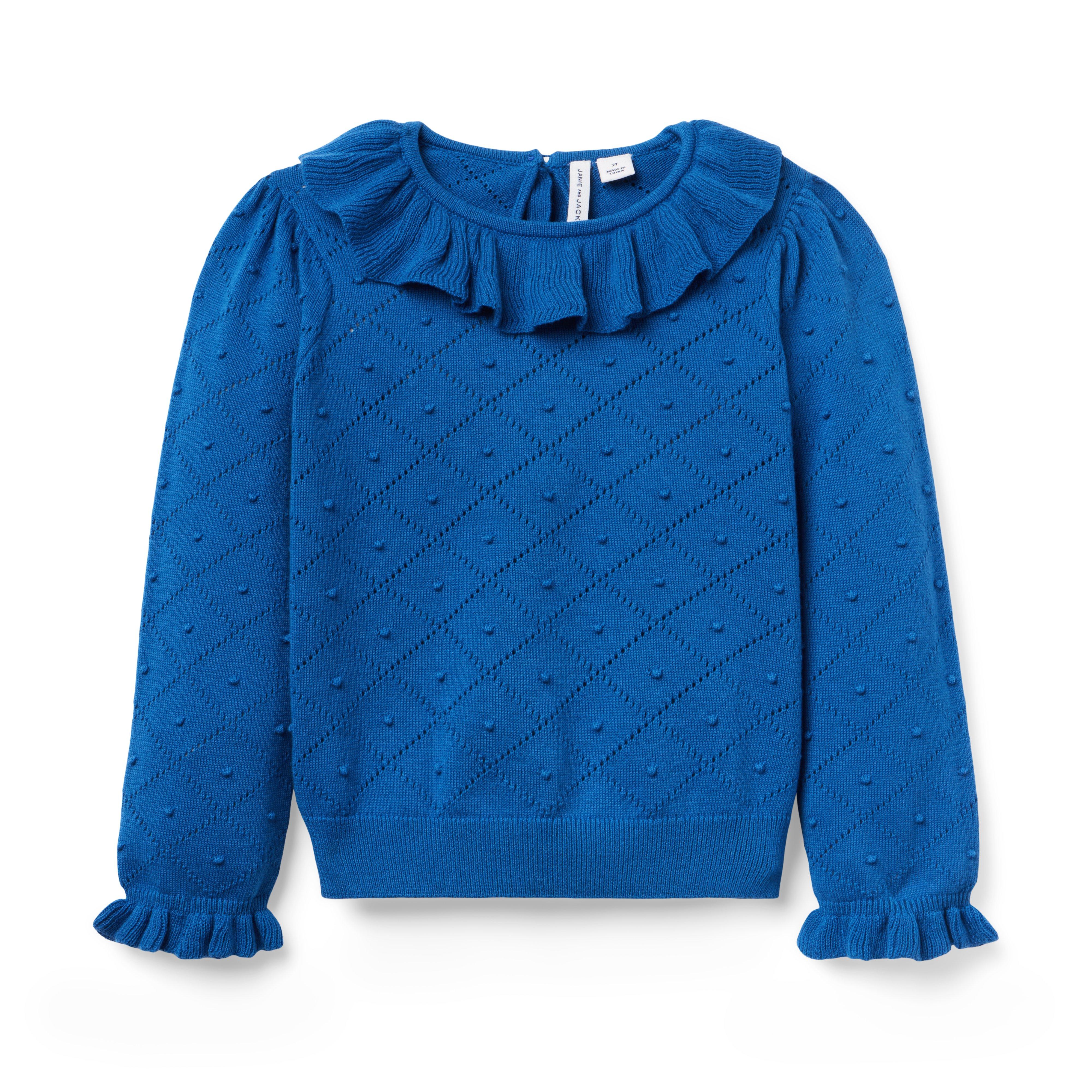 Textured Ruffle Collar Sweater