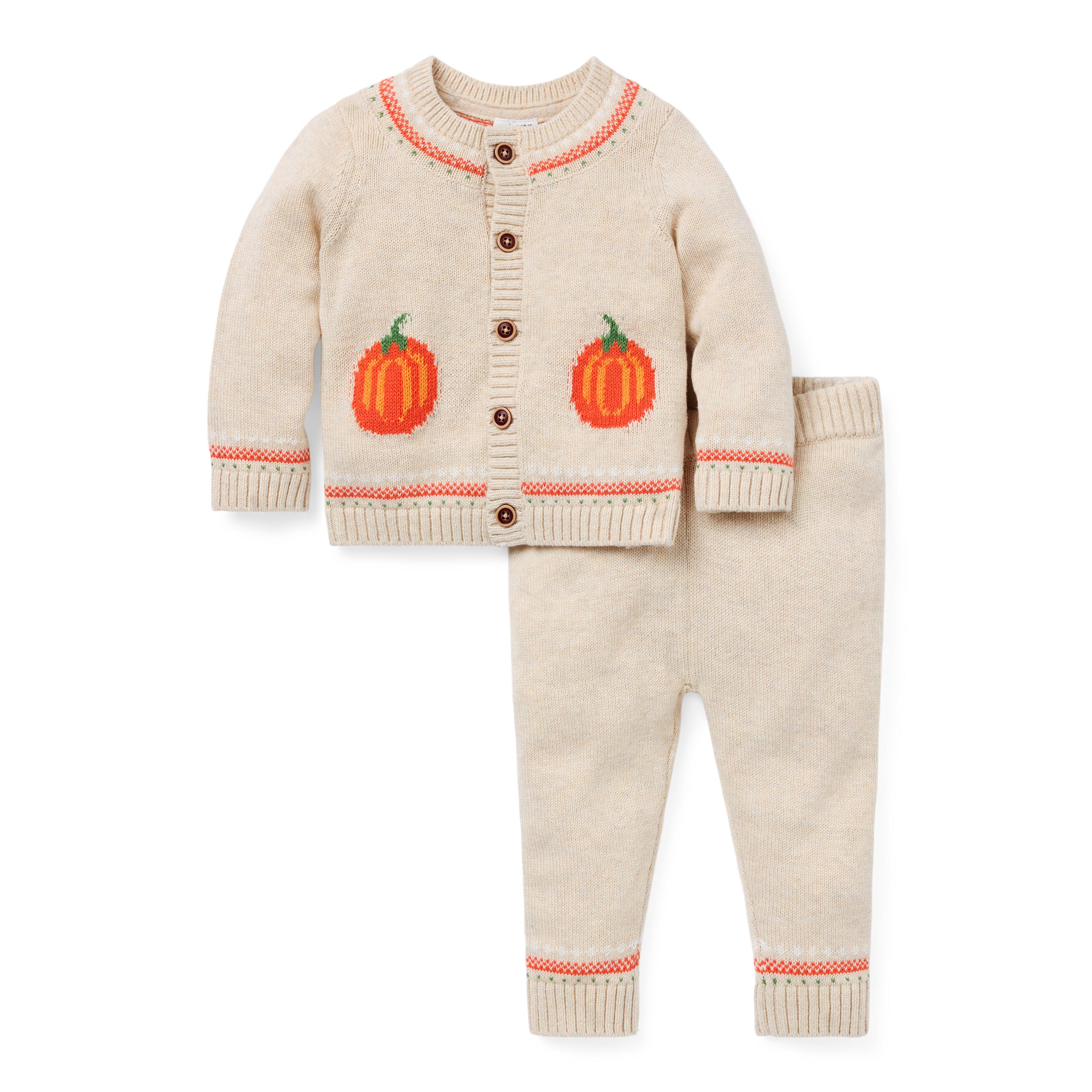 Baby Pumpkin Matching Sweater Set