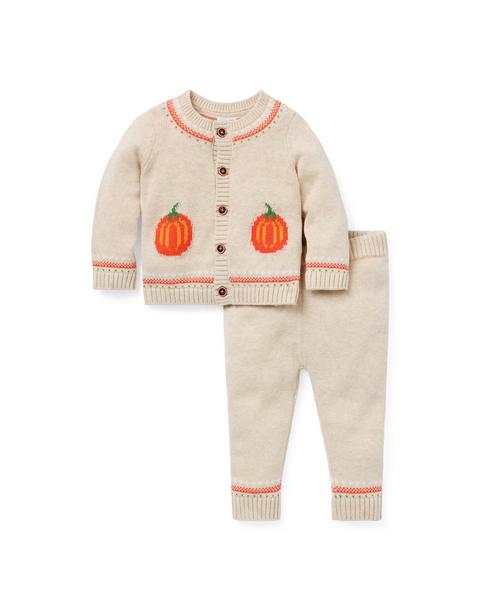 Baby Pumpkin Matching Sweater Set