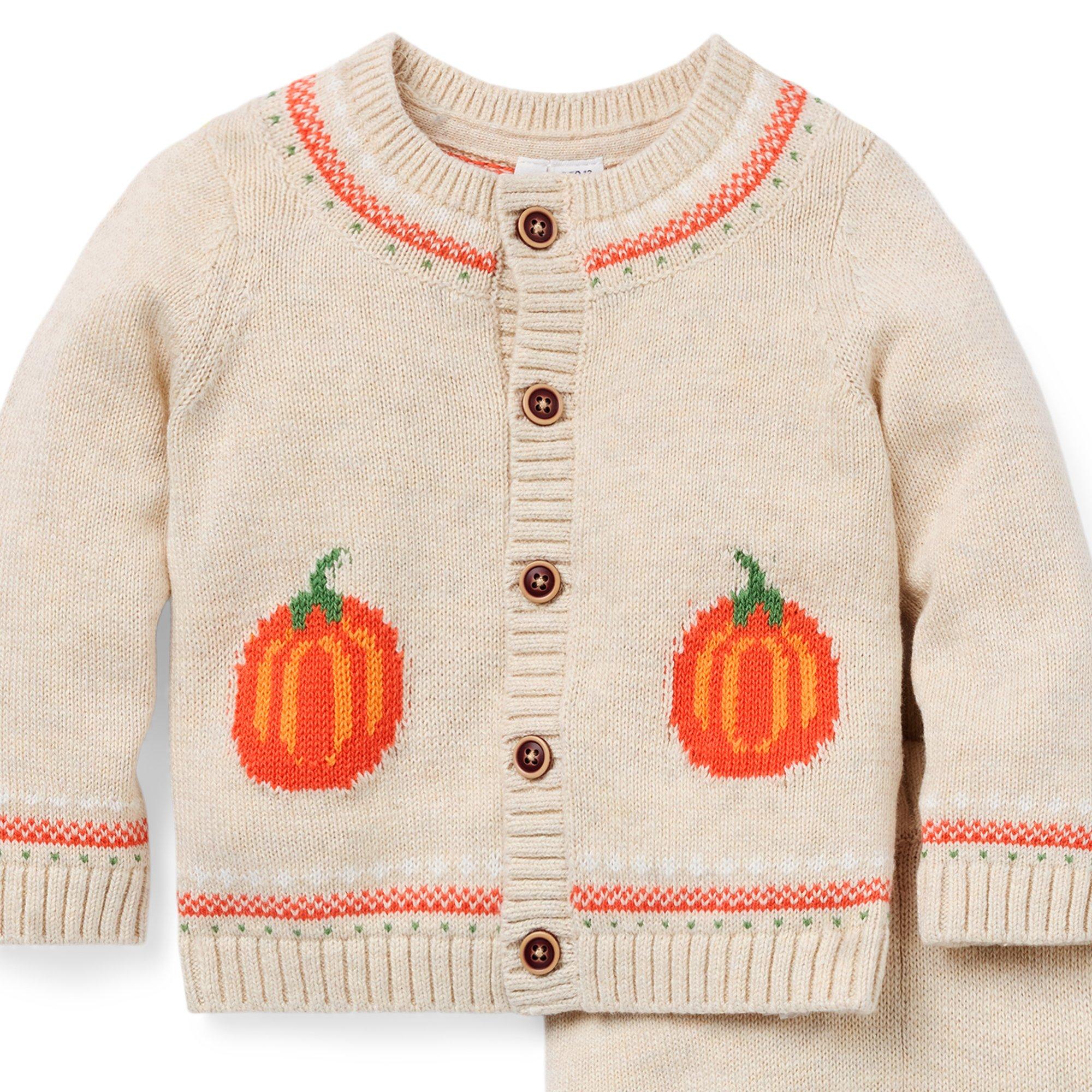 Baby Pumpkin Matching Sweater Set image number 1