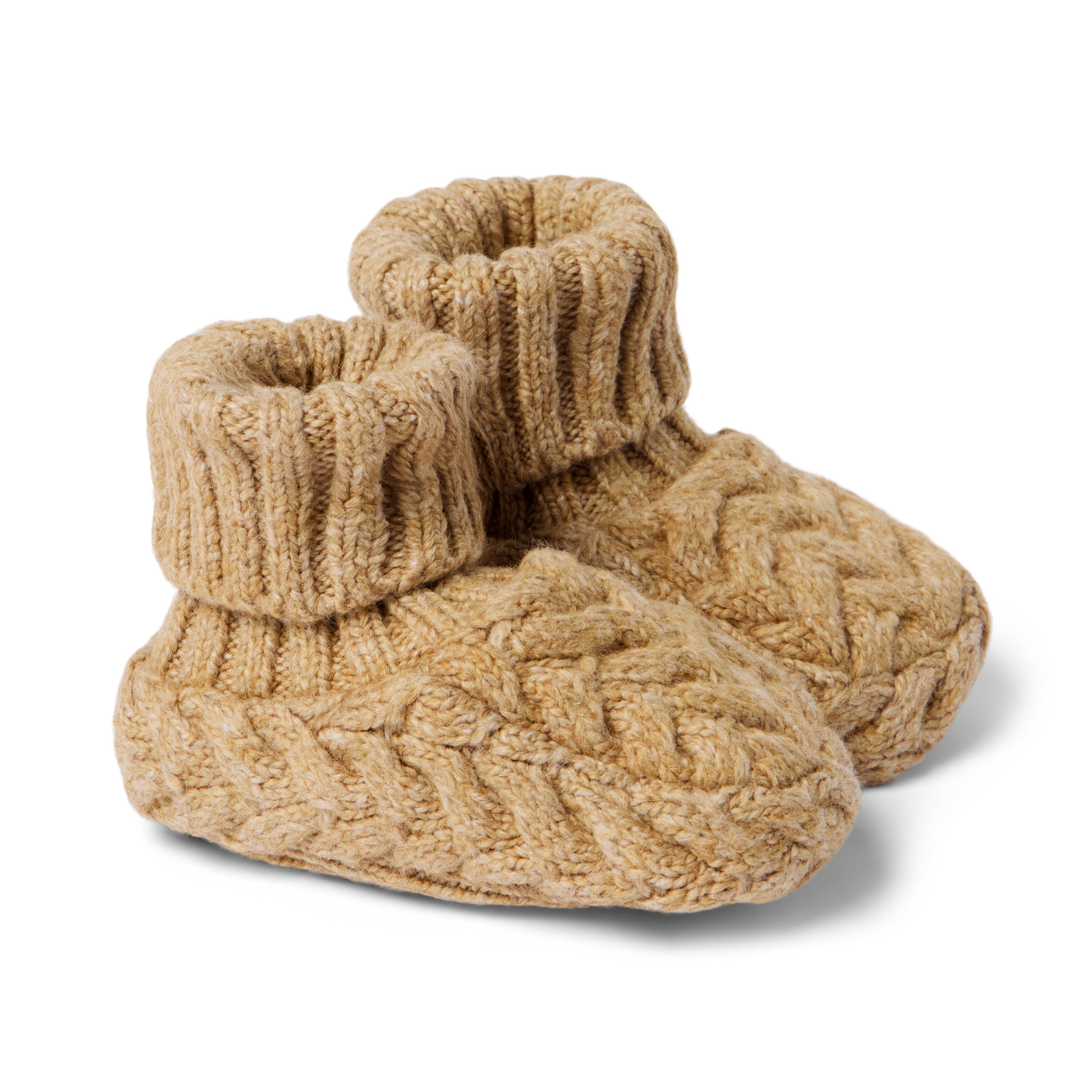 Baby Herringbone Knit Sweater Bootie