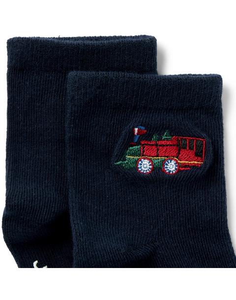 Baby Holiday Train Sock