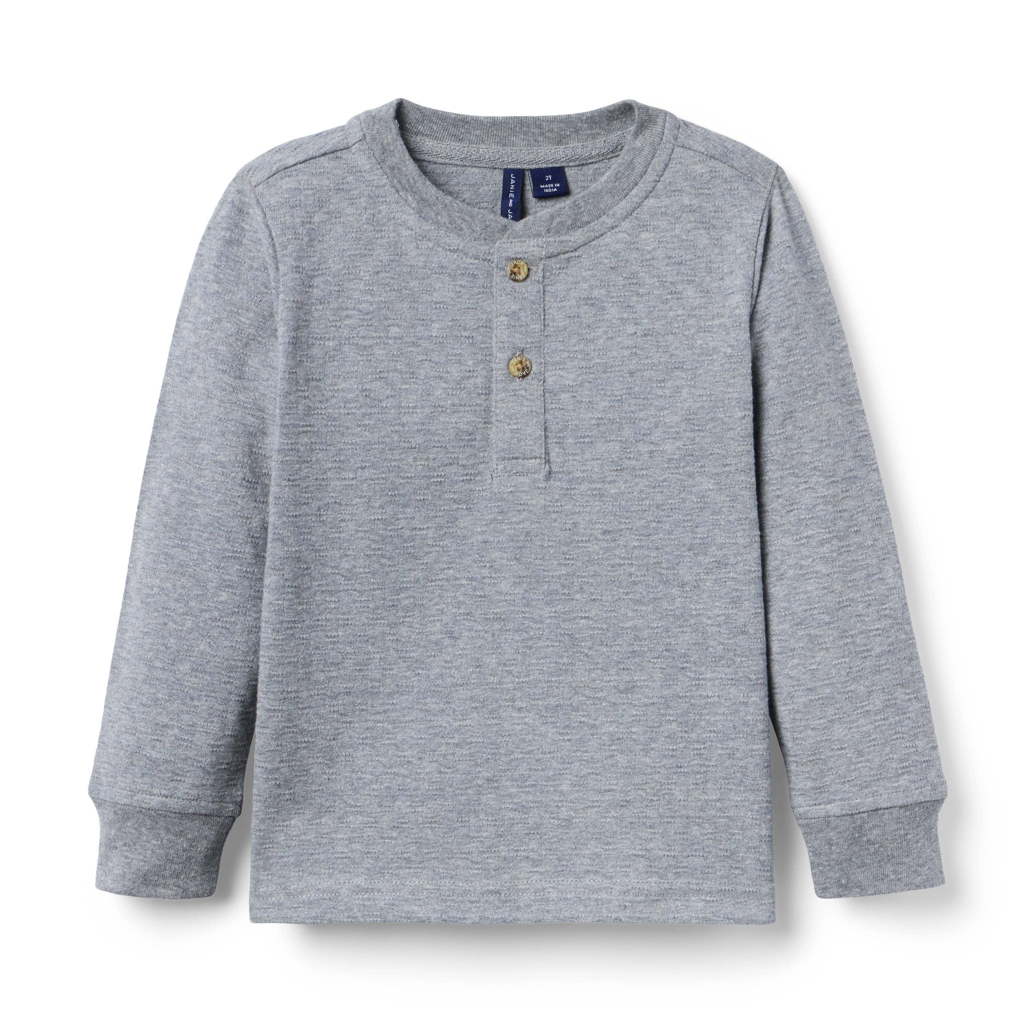 Textured Jacquard Henley Tee