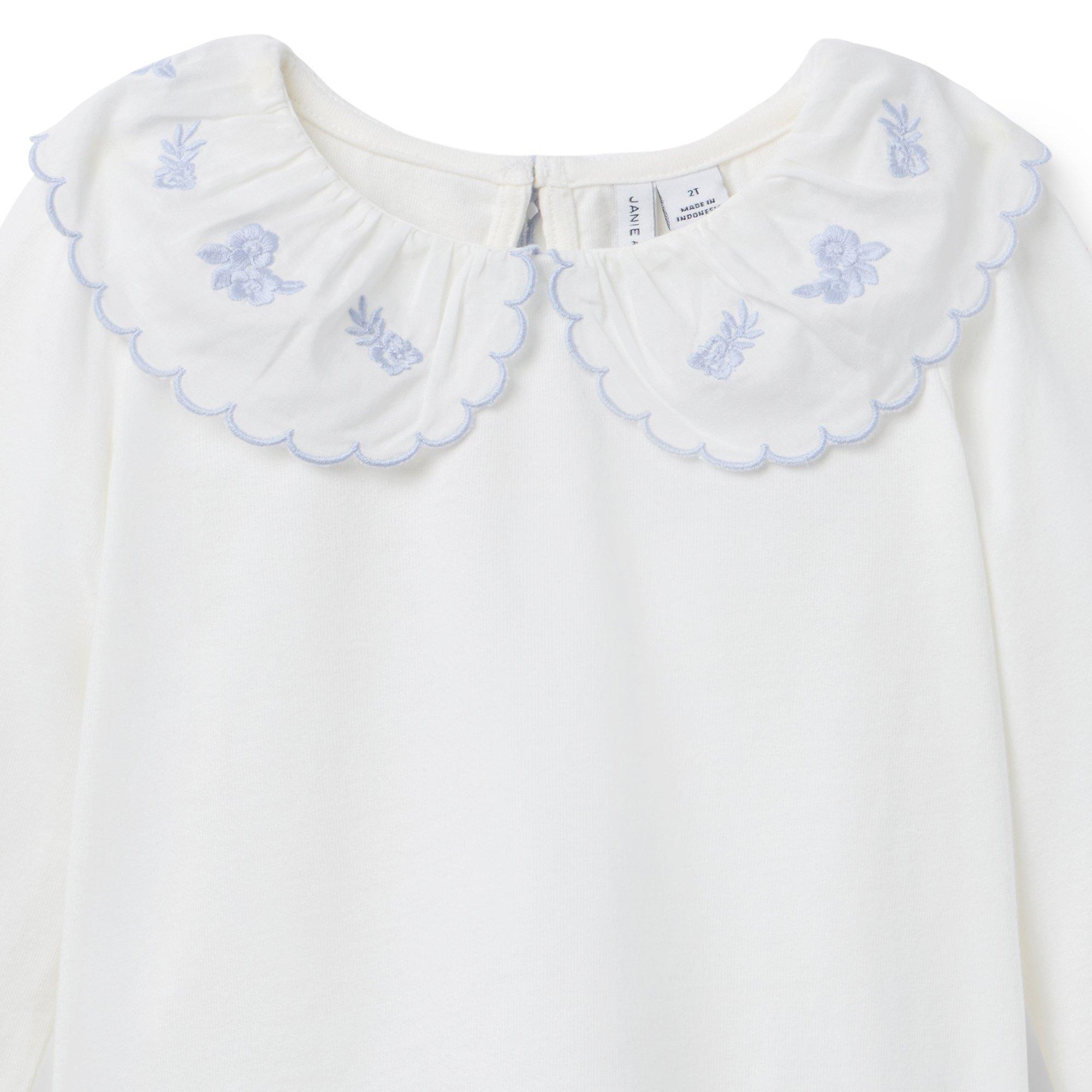 Embroidered Collar Top image number 1
