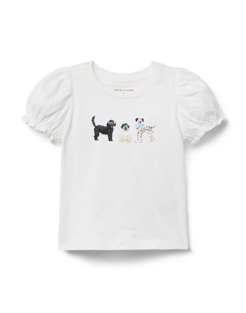 Dog Friends Puff Sleeve Tee
