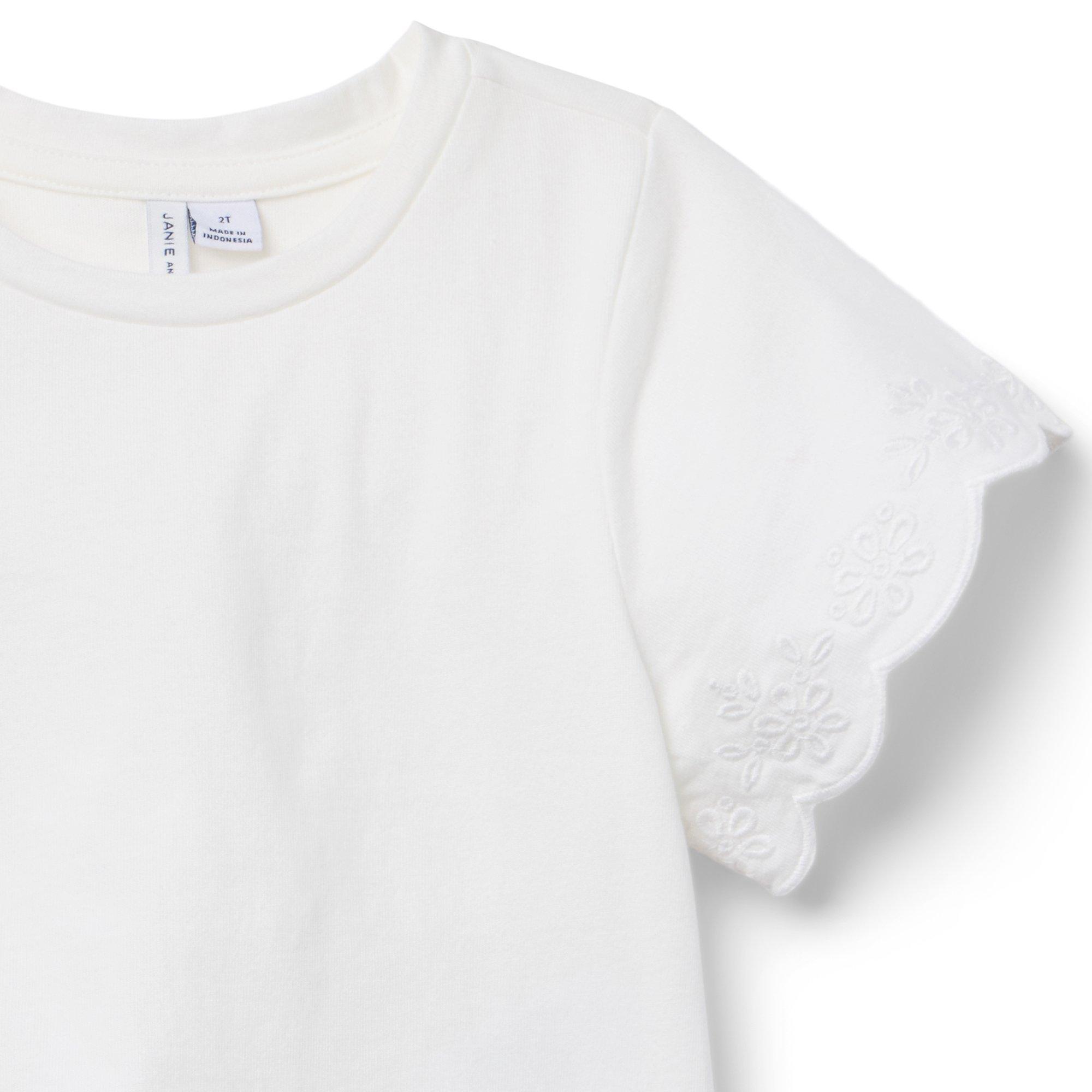 Embroidered Eyelet Trim Top image number 1