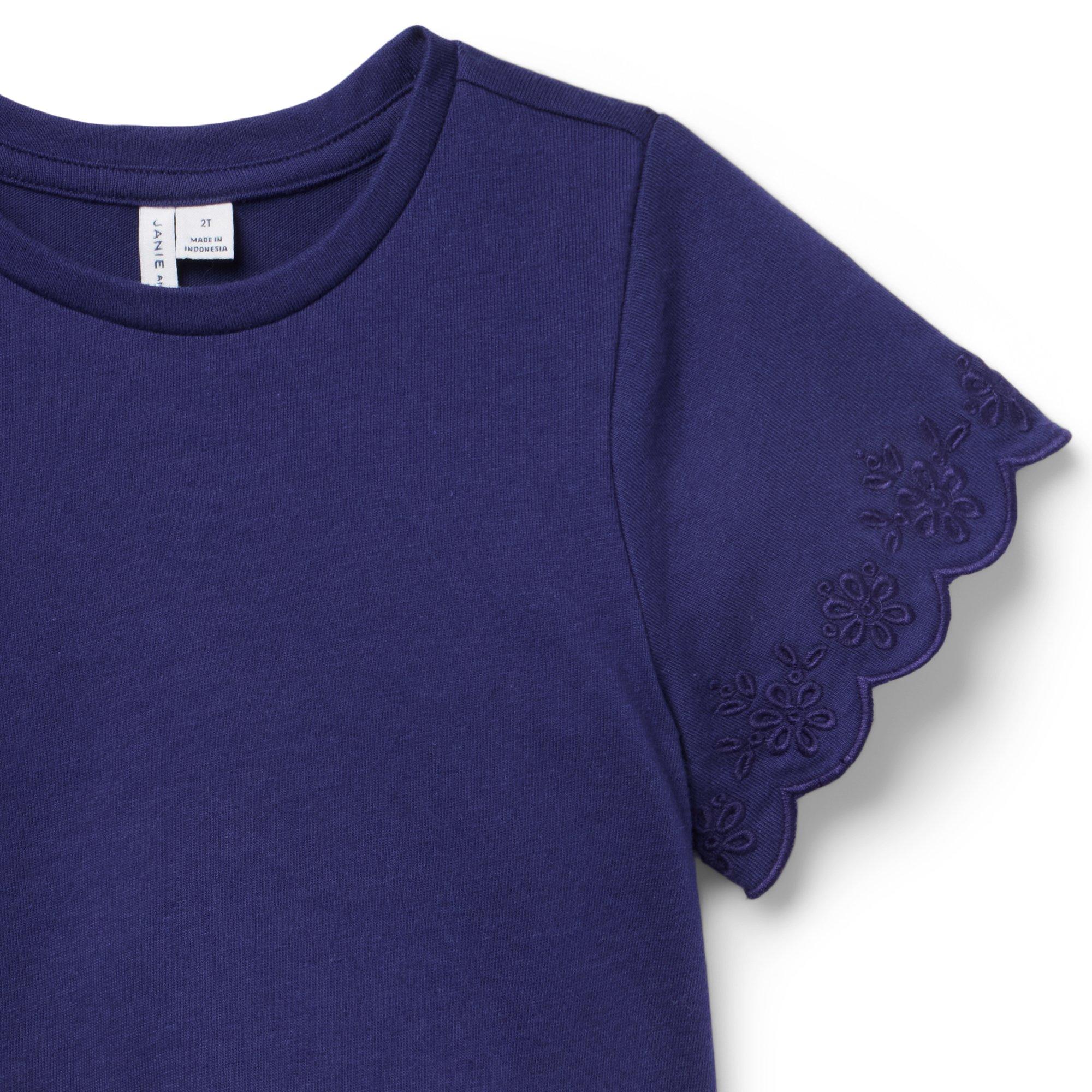 Embroidered Eyelet Trim Top image number 1