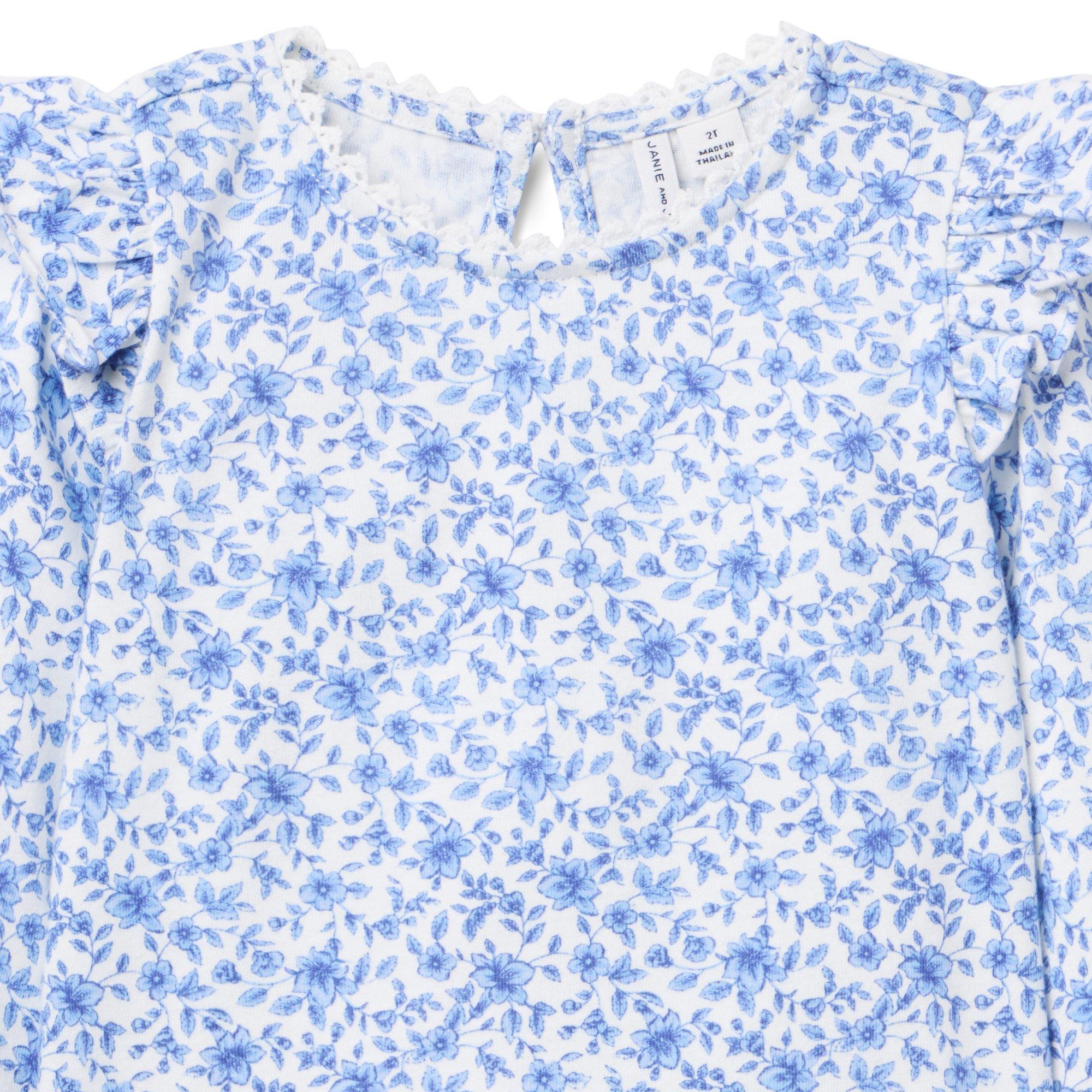 Ditsy Floral Ruffle Shoulder Top image number 1