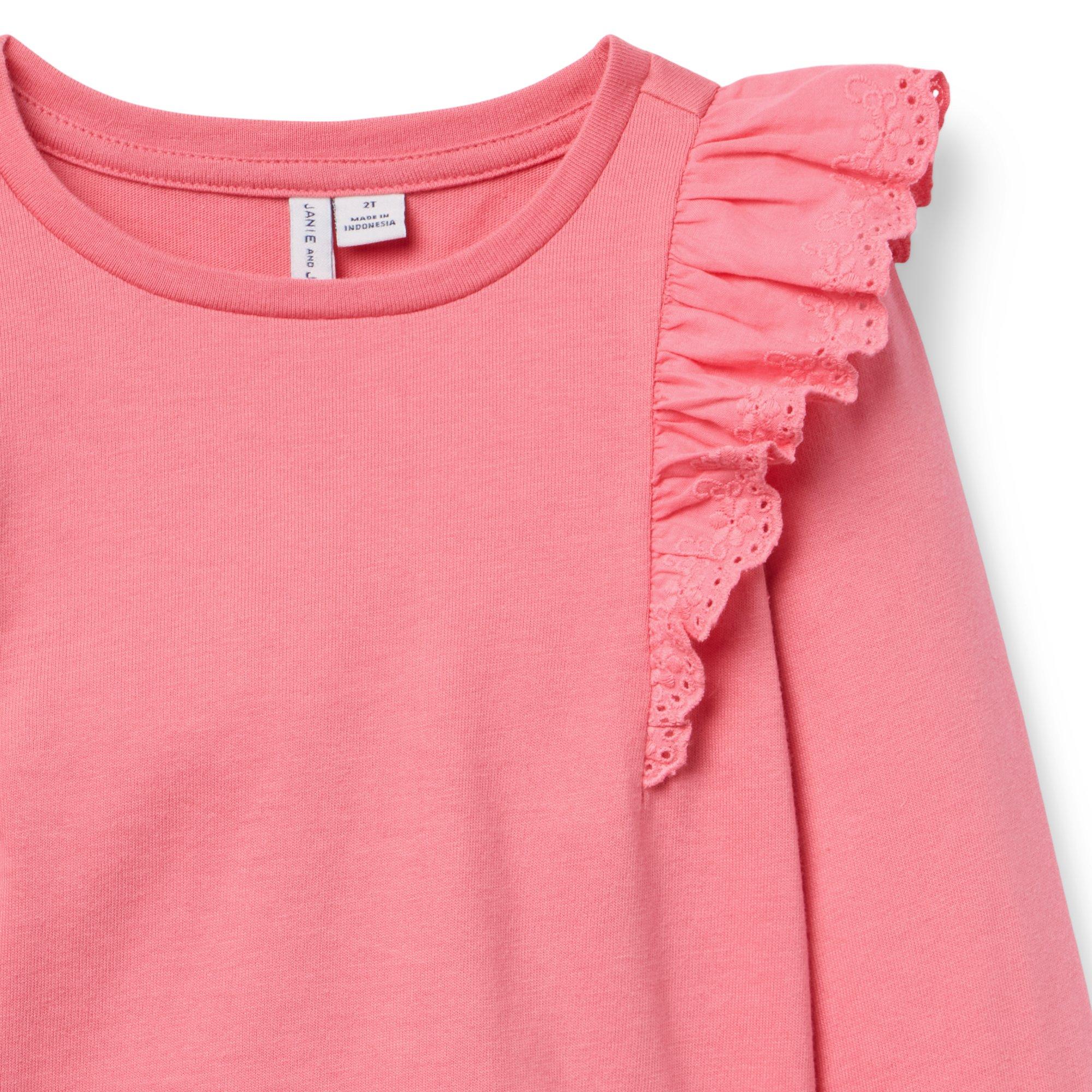 Eyelet Ruffle Shoulder Top image number 1