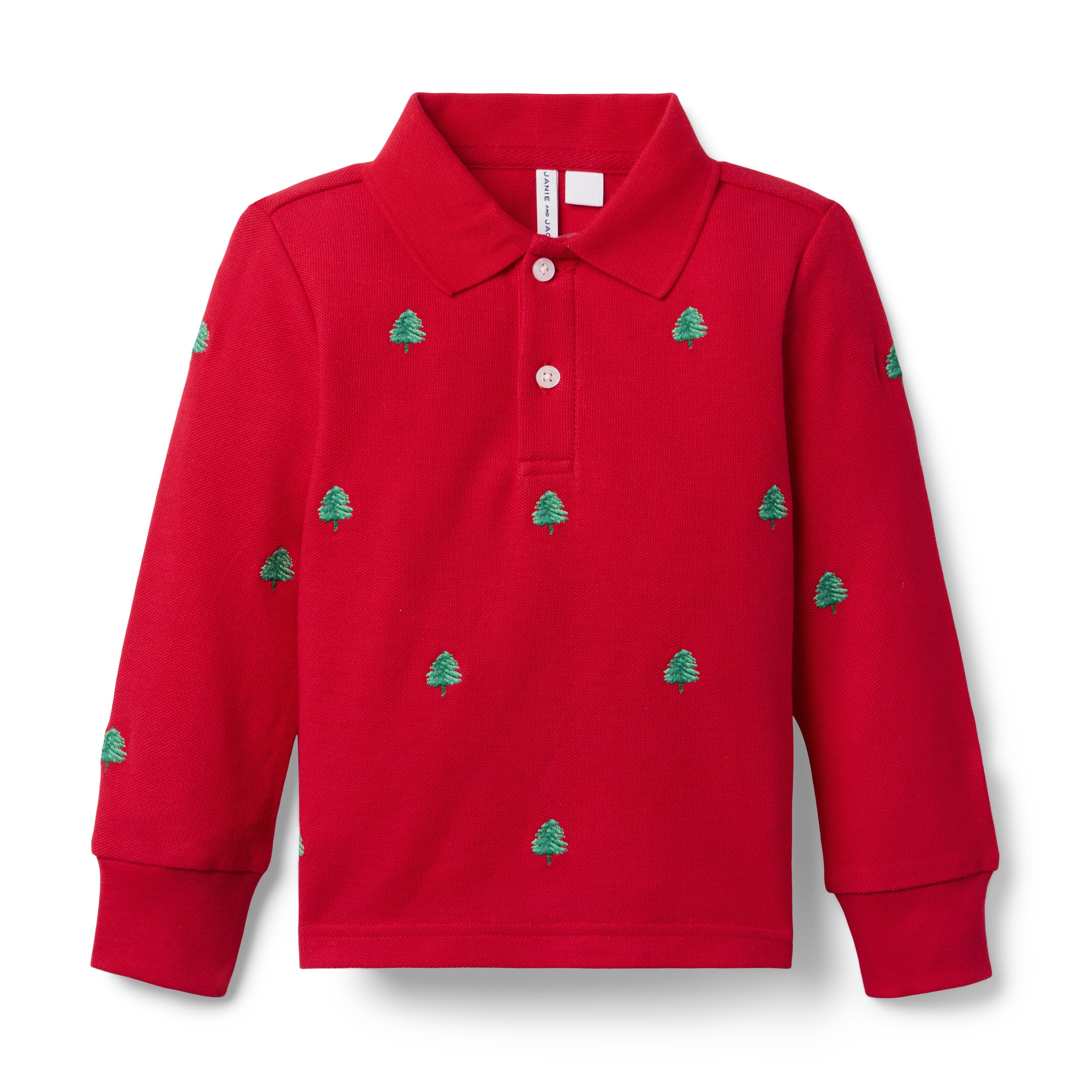 Embroidered Tree Pique Polo
