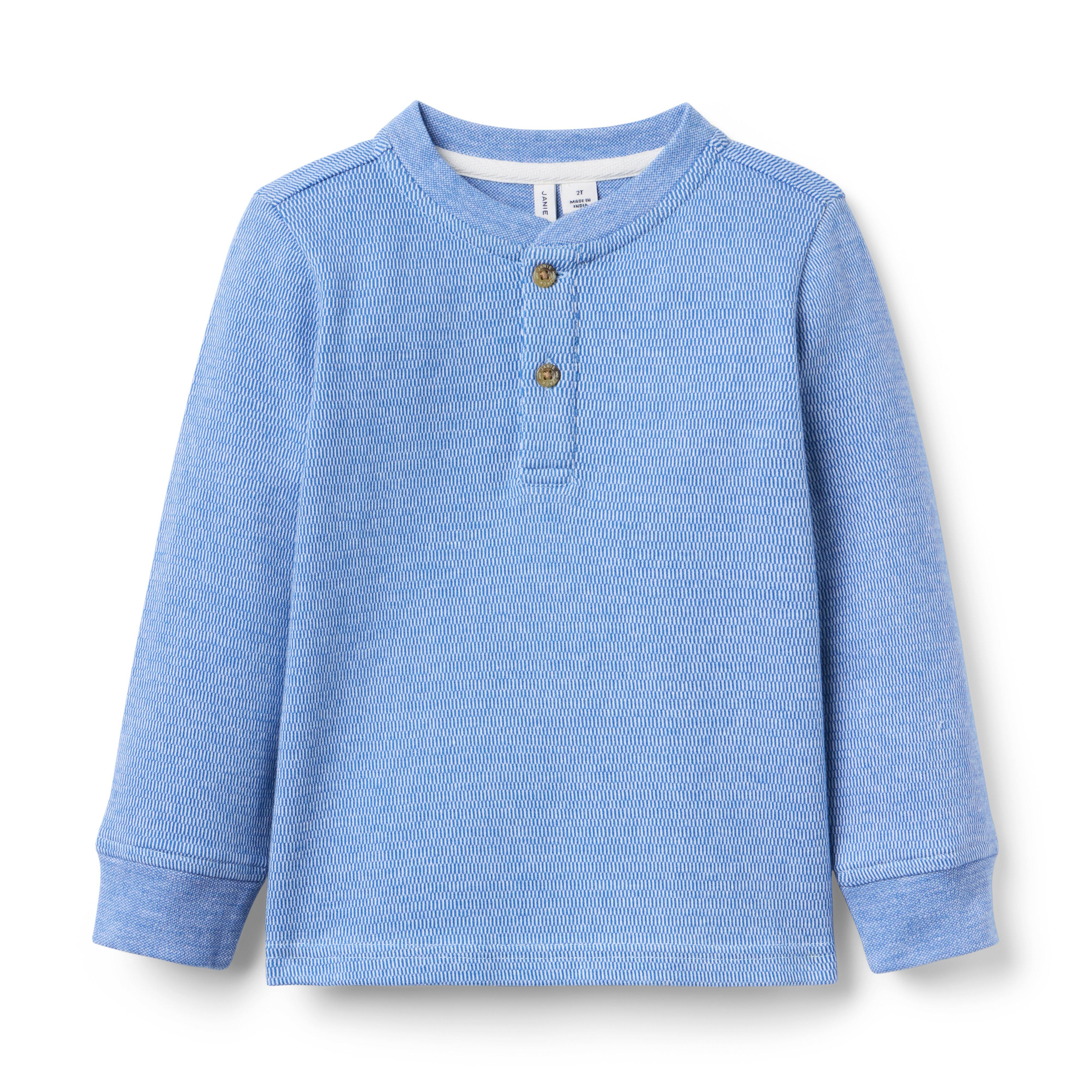 Textured Jacquard Henley Tee