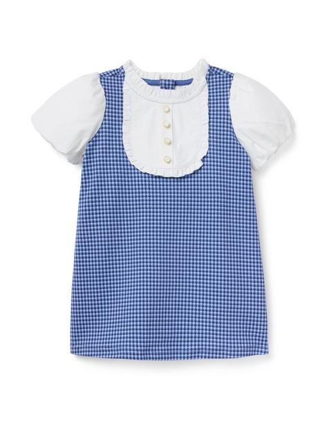 Houndstooth Puff Sleeve Dress
