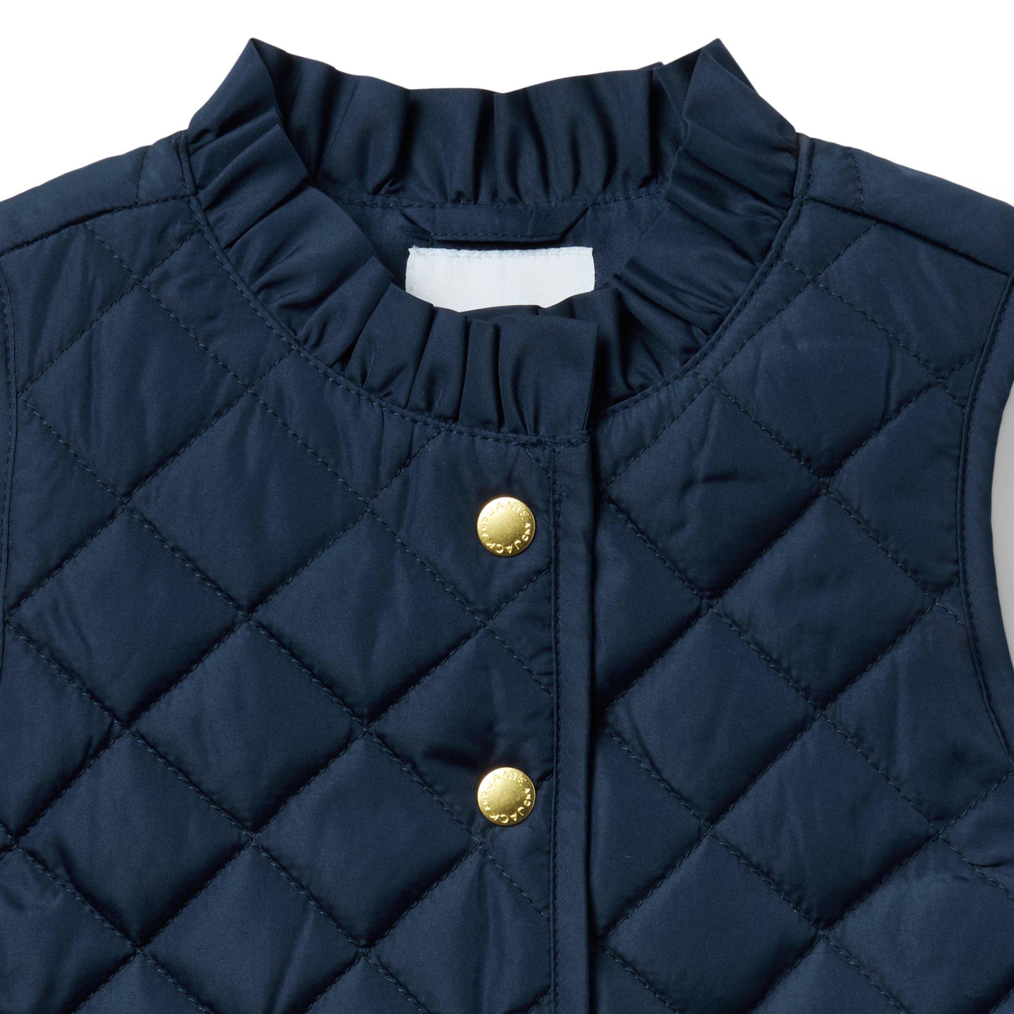The Quilted Ruffle Collar Vest image number 1