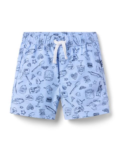 Milk Bar x Janie and Jack Oxford Pull-On Short - Ocean Air Treats
