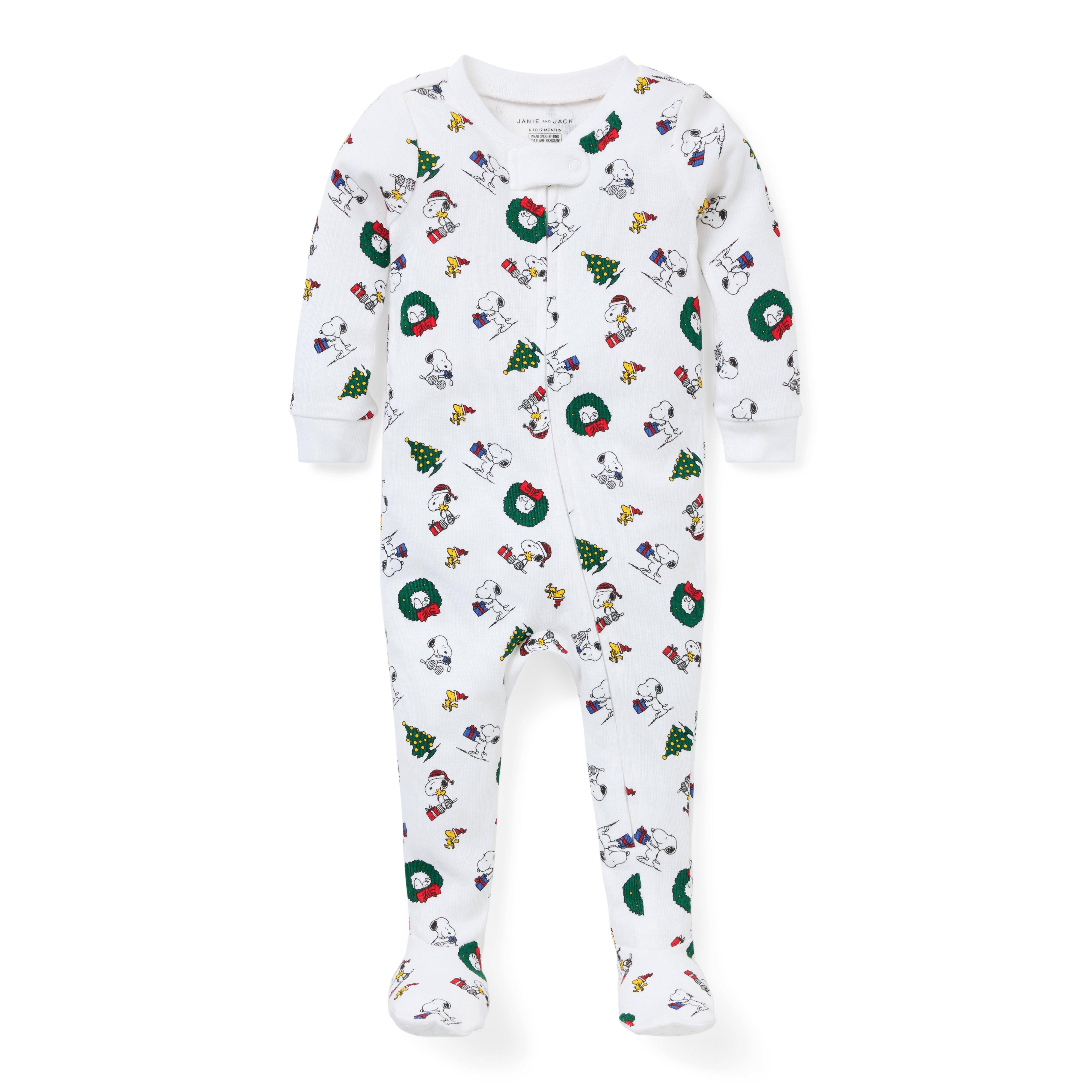 Baby Good Night Footed Pajama In Peanuts Holiday