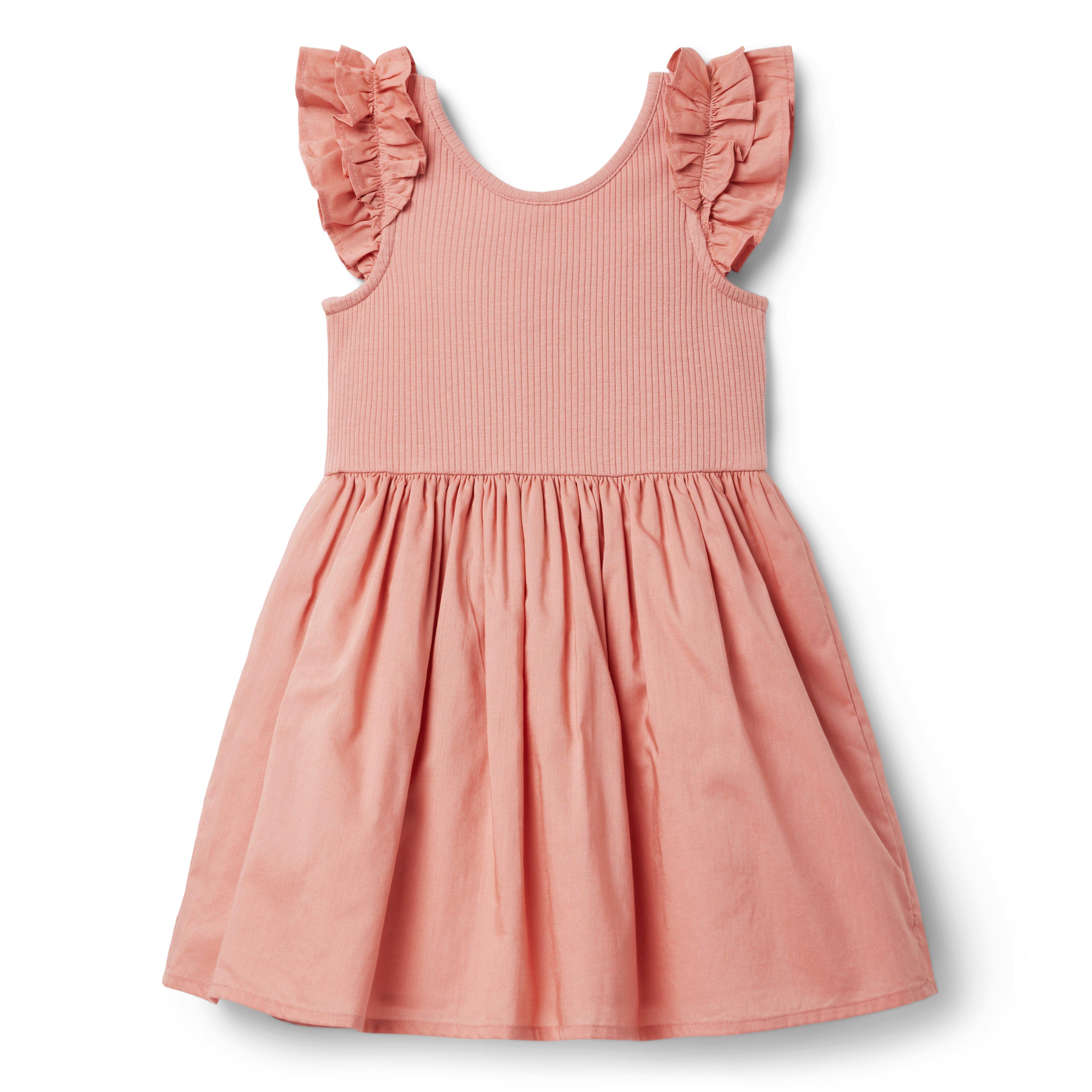 Ribbed Ruffle Sleeve Dress image number 1
