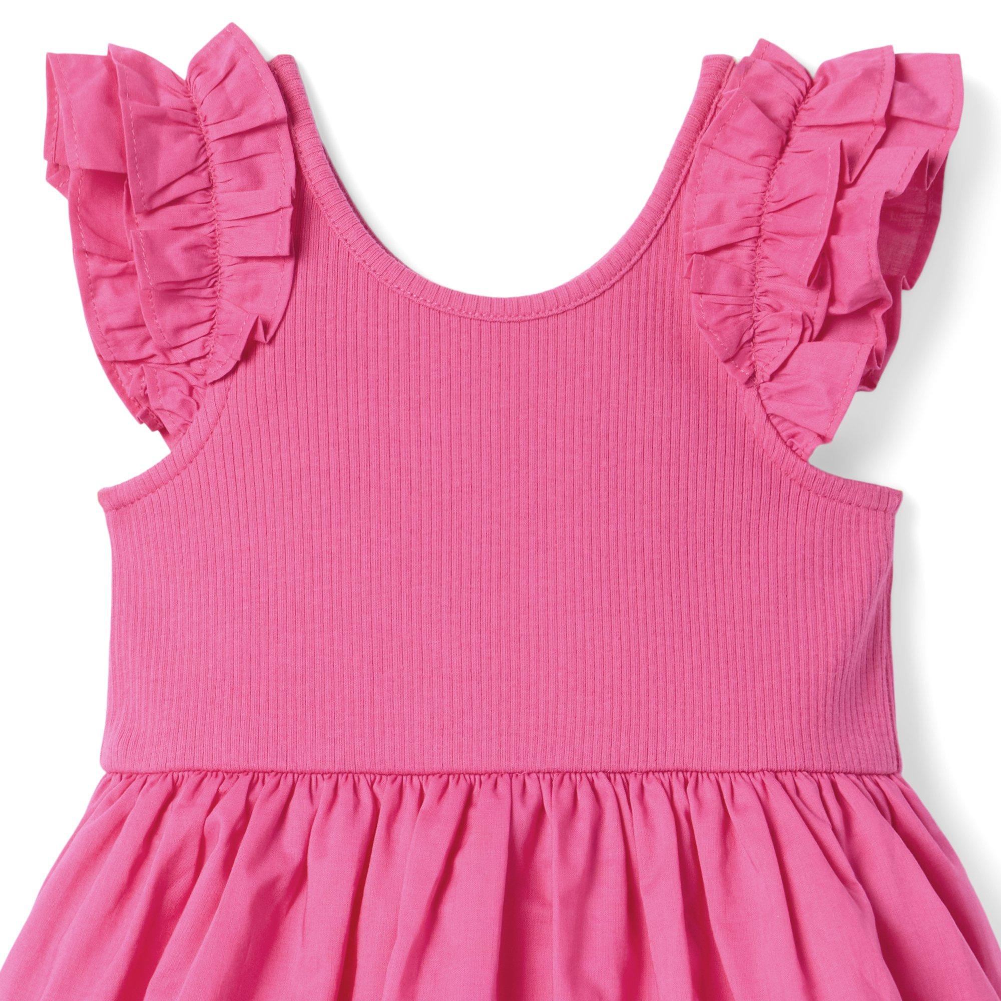 Ribbed Ruffle Sleeve Dress image number 2