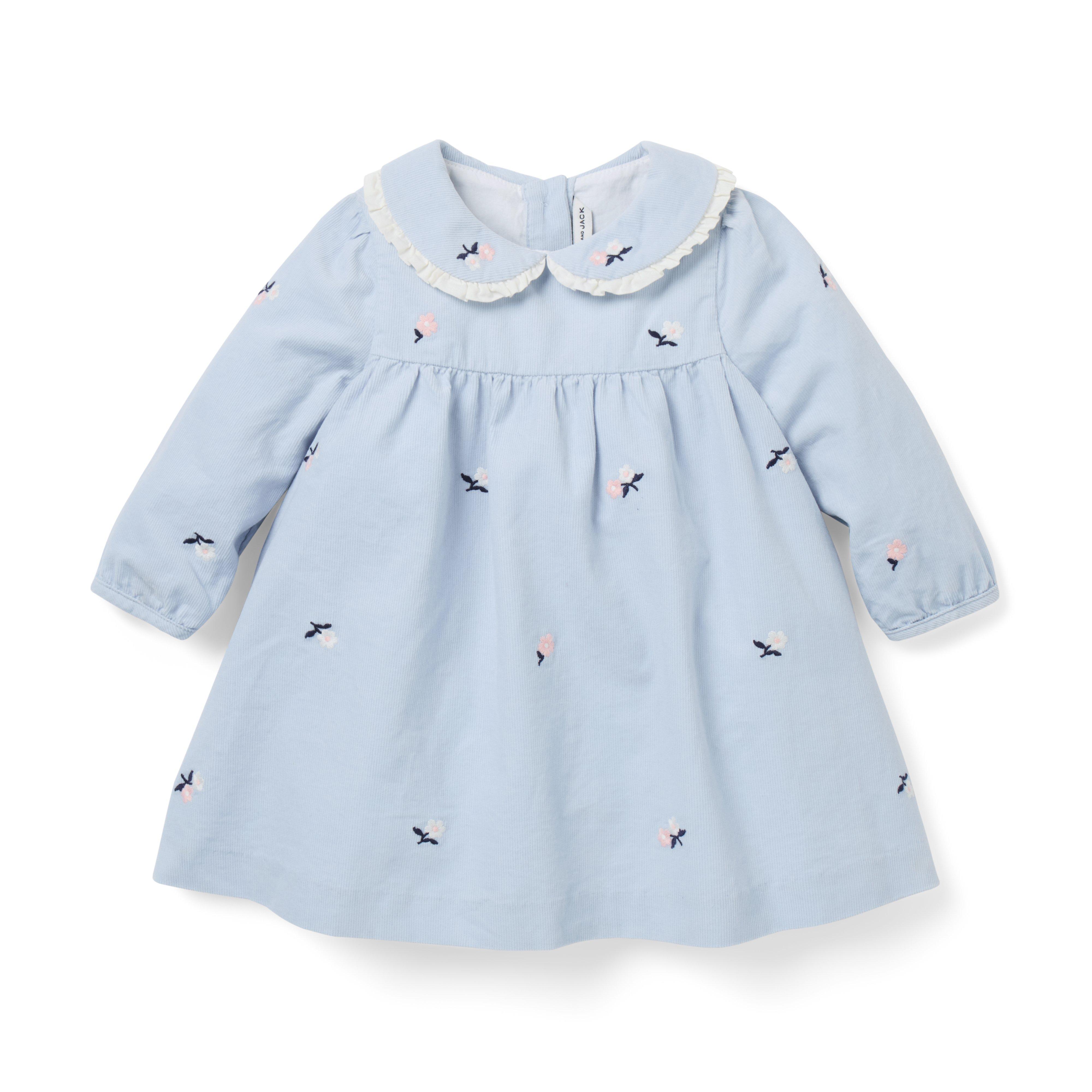 Baby Embroidered Floral Corduroy Dress