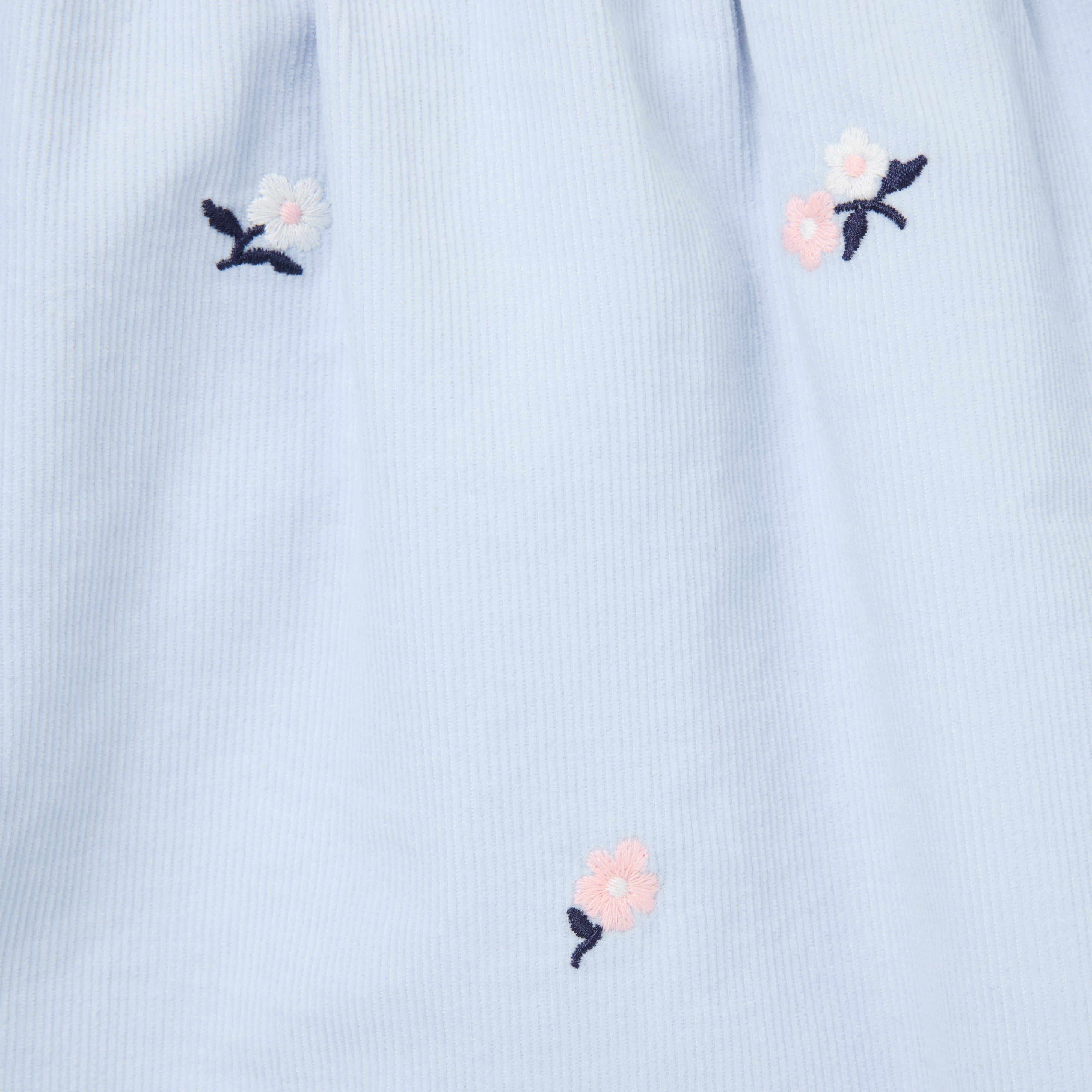 Baby Embroidered Floral Corduroy Dress image number 1