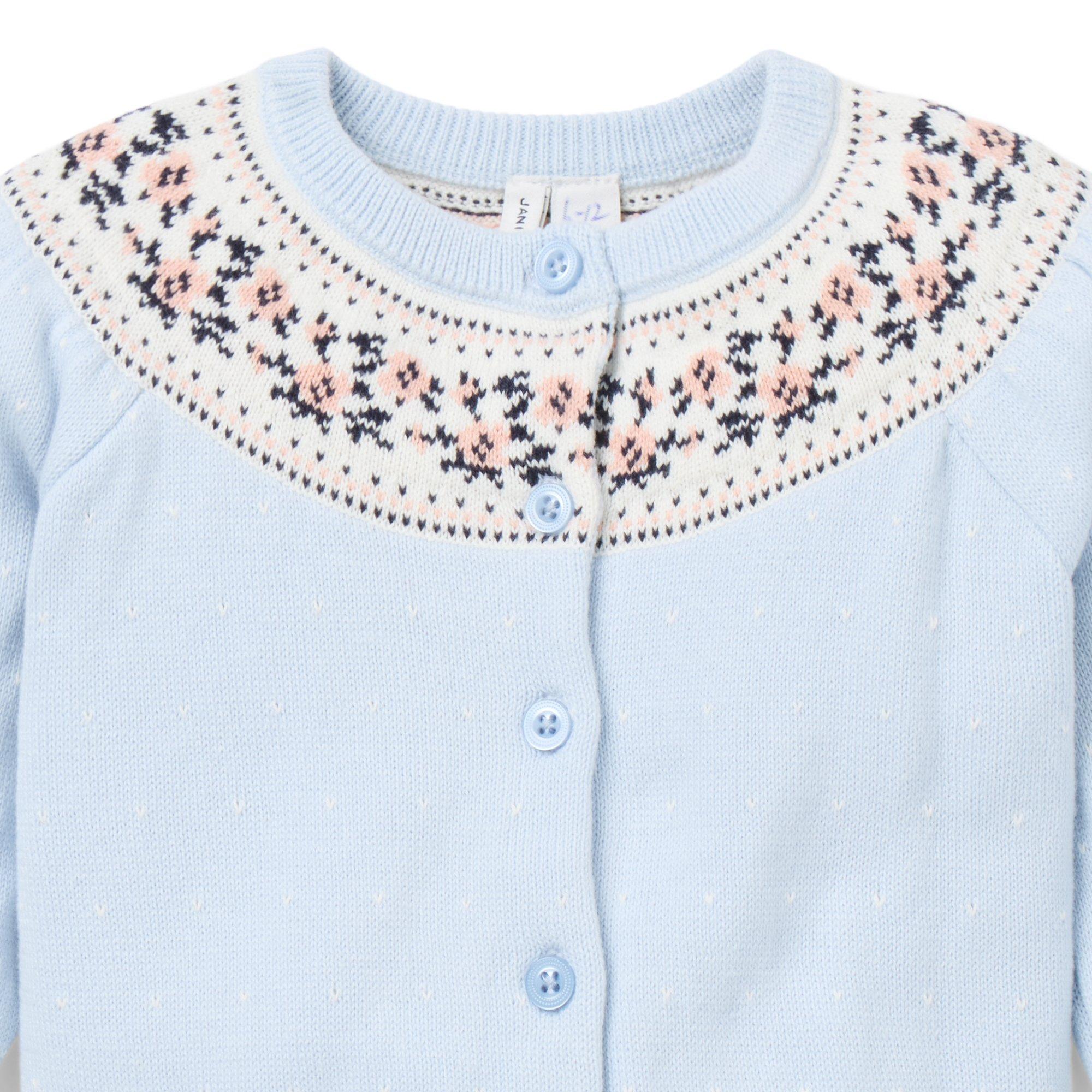 Baby Floral Fair Isle Cardigan image number 1