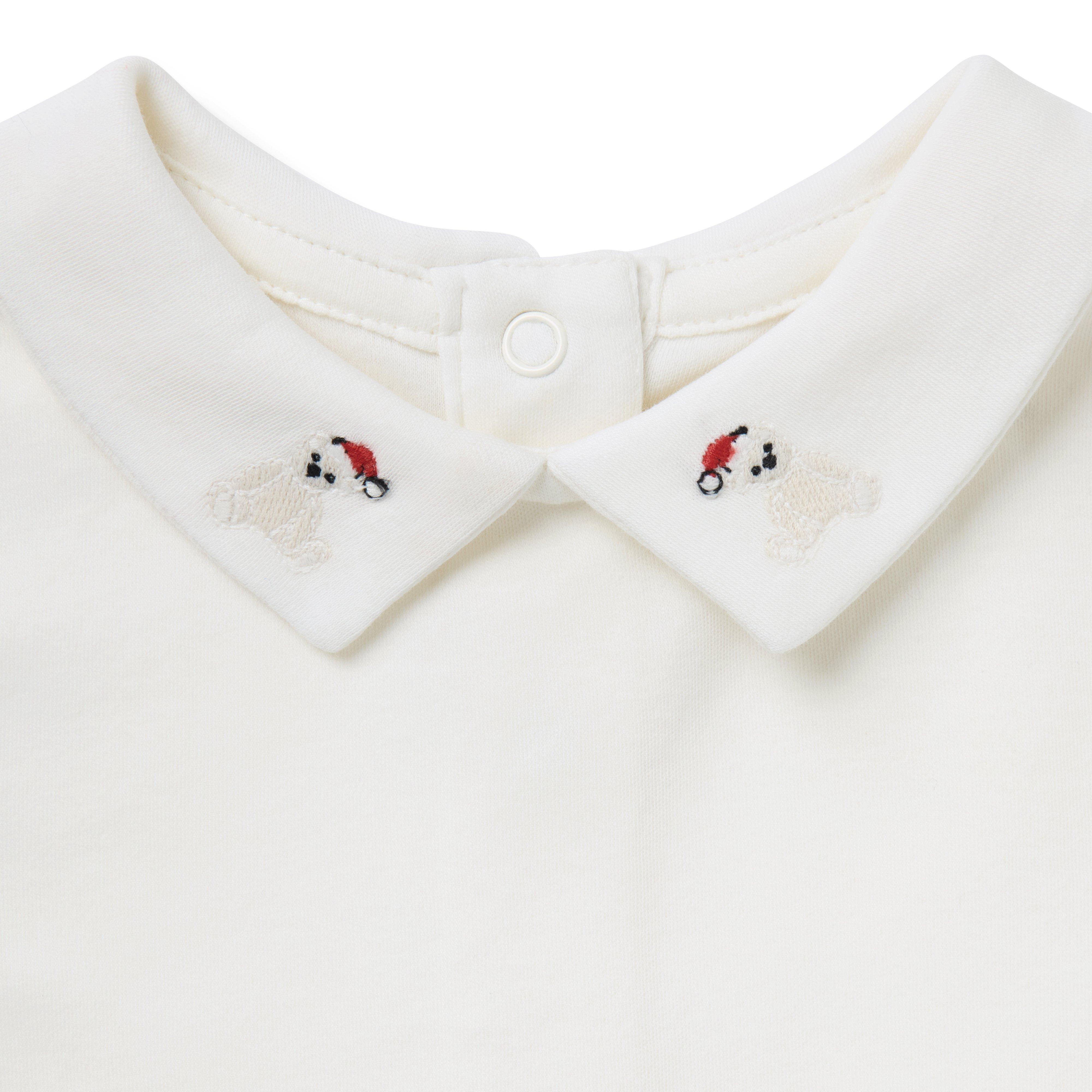 Baby Embroidered Bear Collar Bodysuit image number 1