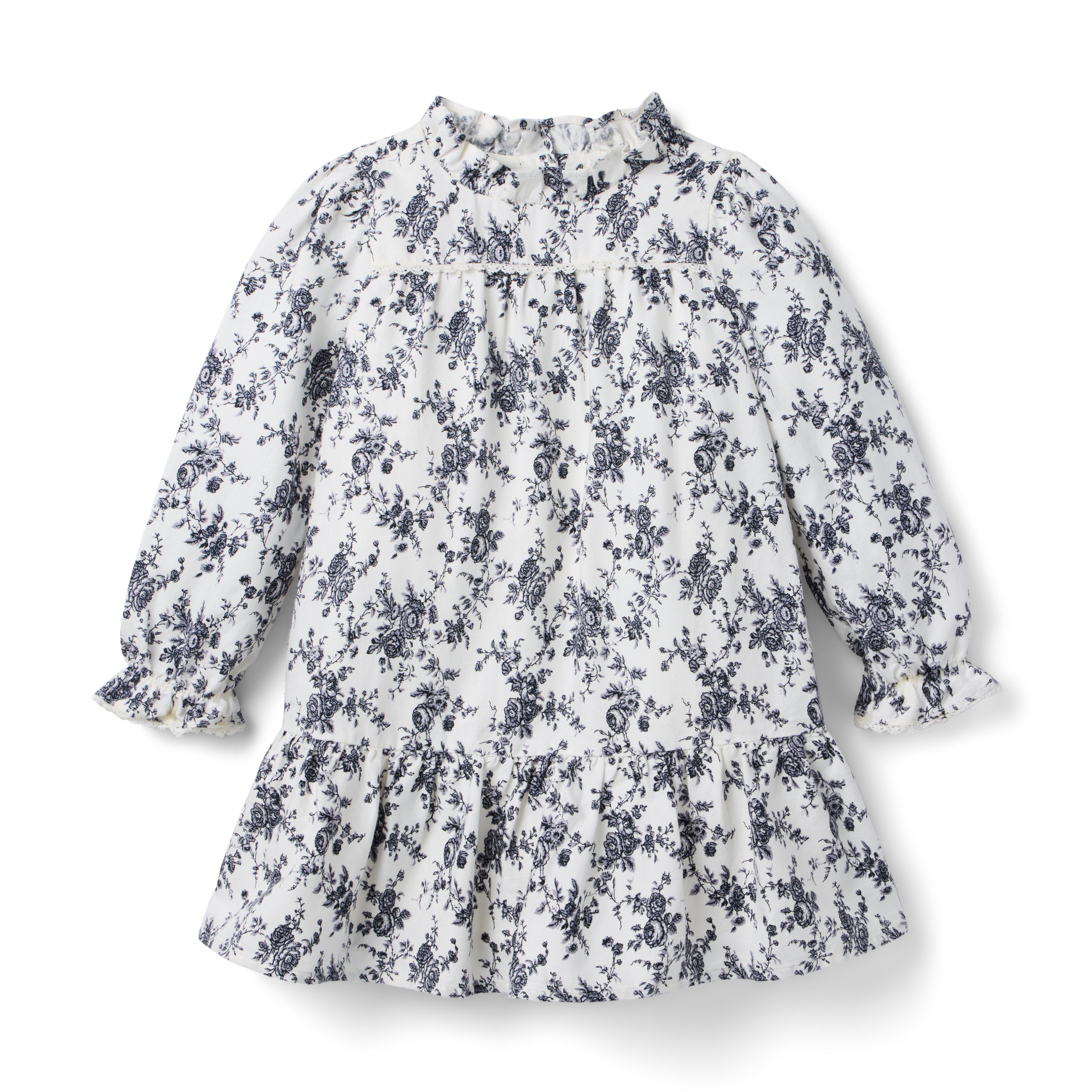 Floral Twill Dropwaist Dress