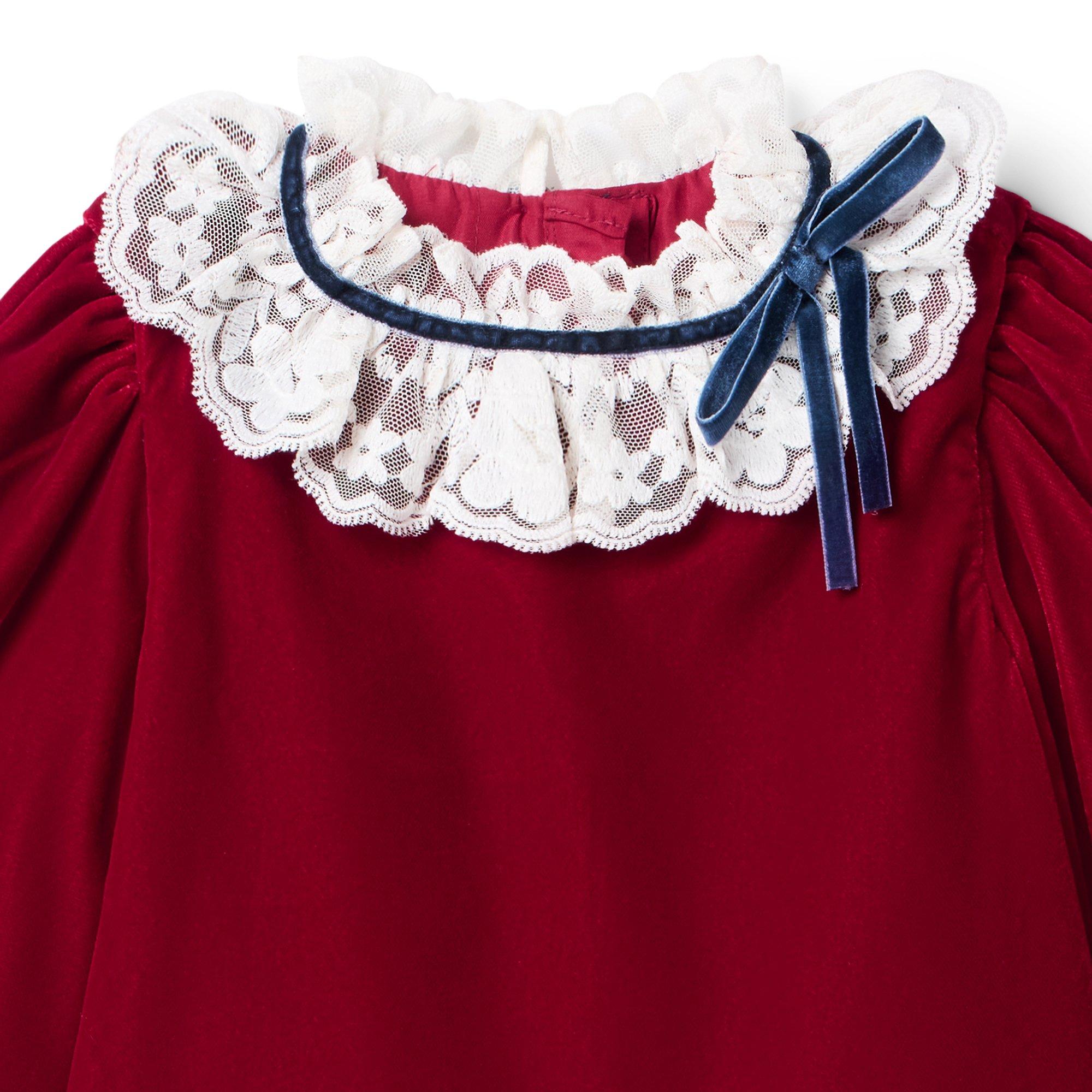 The Velvet Lace Collar Dress image number 1